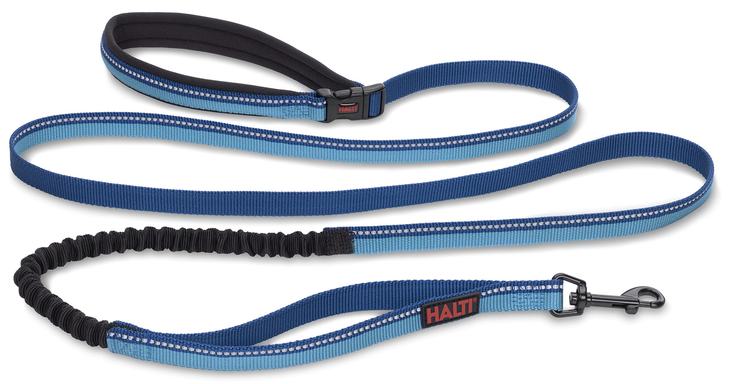 Halti Active Leash - Award-Winning Bungee Dog Leash, Shock-Absorbing, All-In-One Neoprene Padded Belt & Lead, Perfect For Running & Training With Medium & Large Dogs (Size Large, Blue)