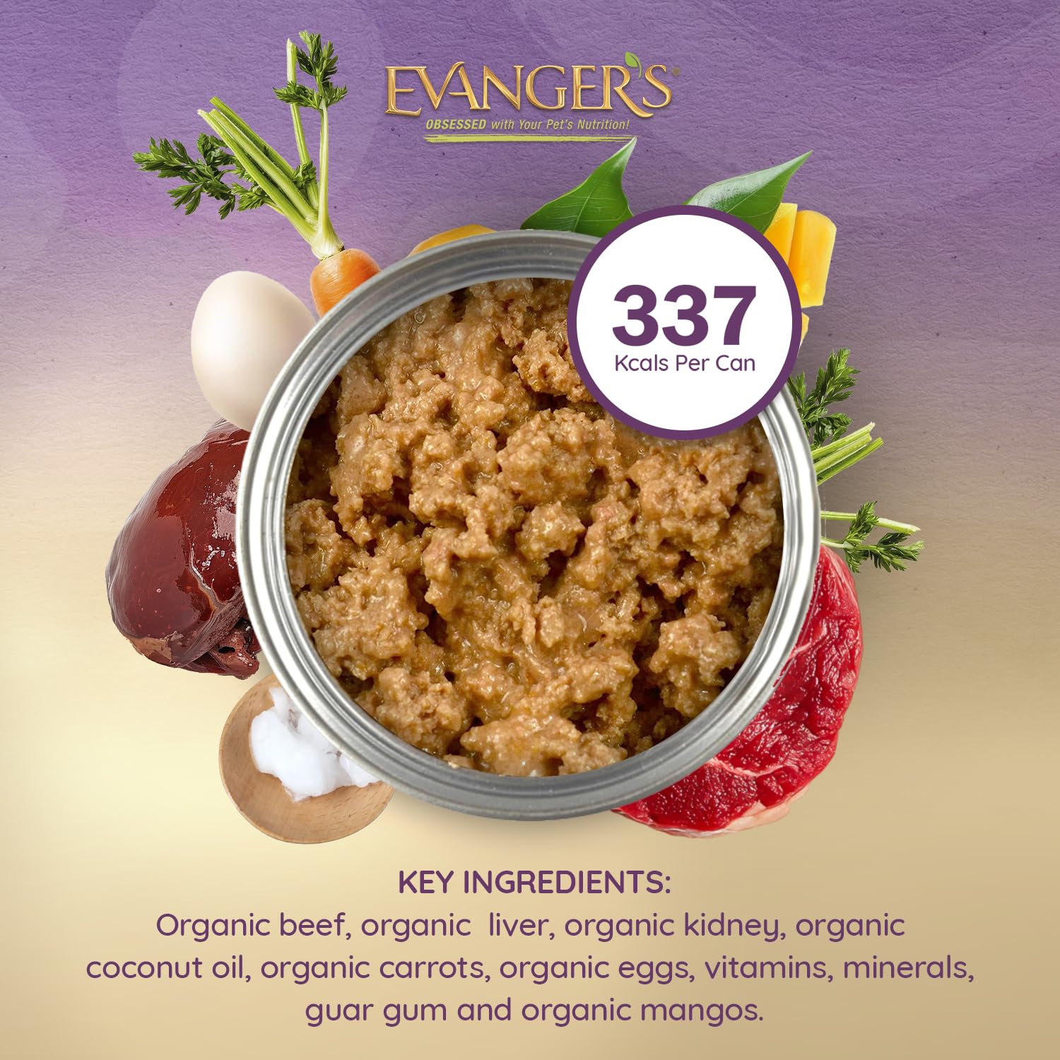 Evangers Organics Beef Dinner for Dogs - 12, 12.5 oz Cans