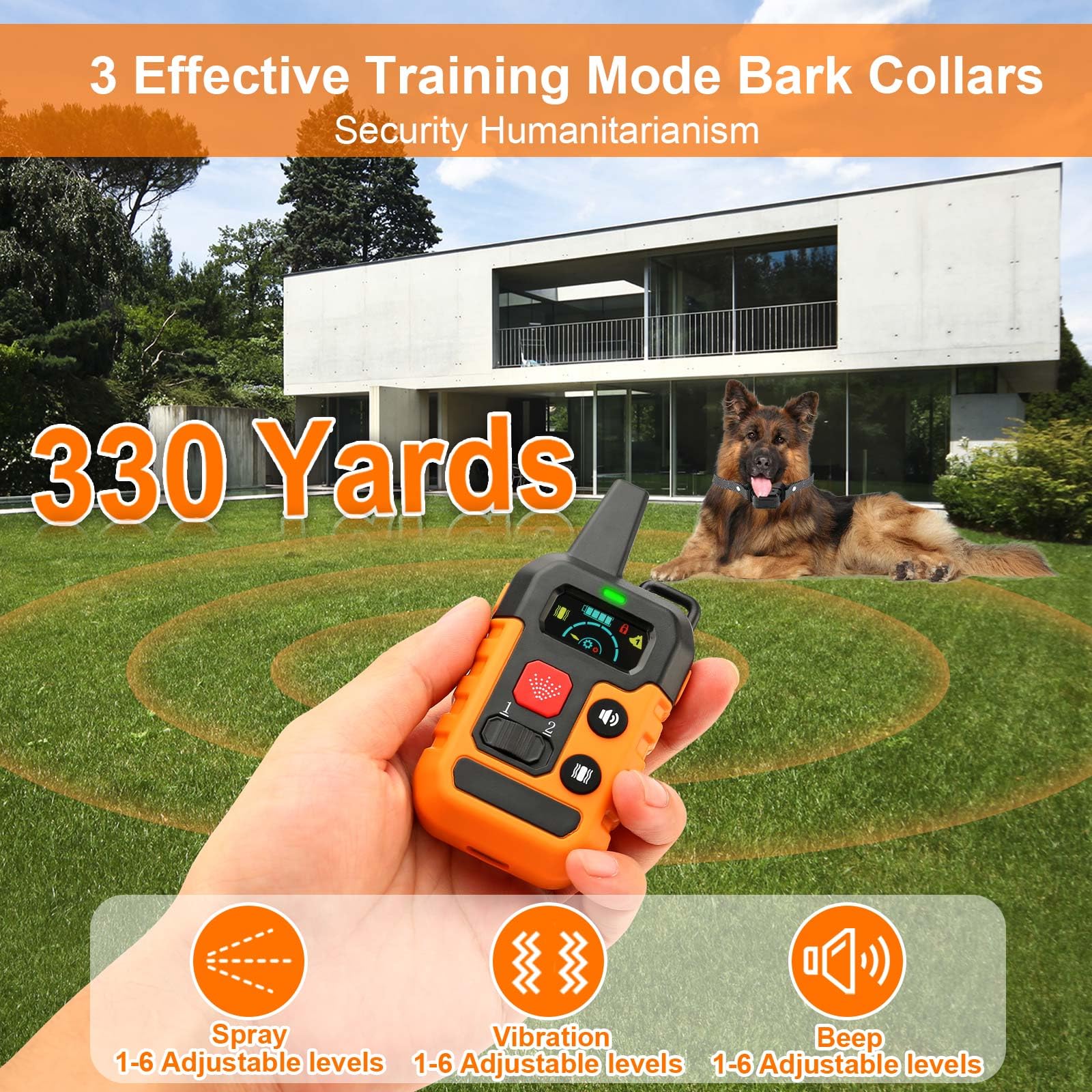 Citronella Training Collar For Dog, [No Citronella Refill] Spray Dog Training Collar With Beep/Vibration/Spray 4 Mode & 6 Adjust