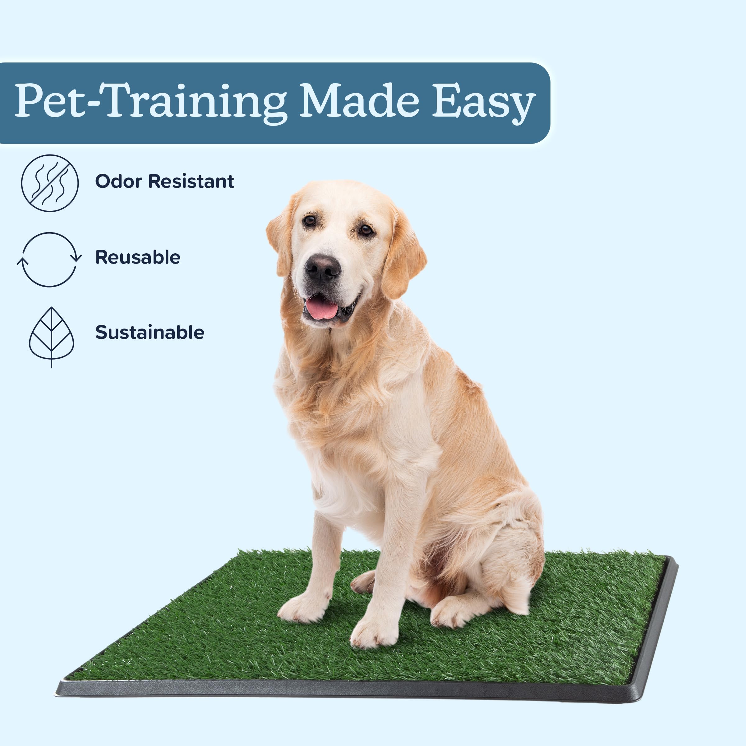 Artificial Grass Puppy Pee Pad For Dogs And Small Pets - 20X30 Reusable 3-Layer Potty Training Pad With Tray - Dog House And Pet