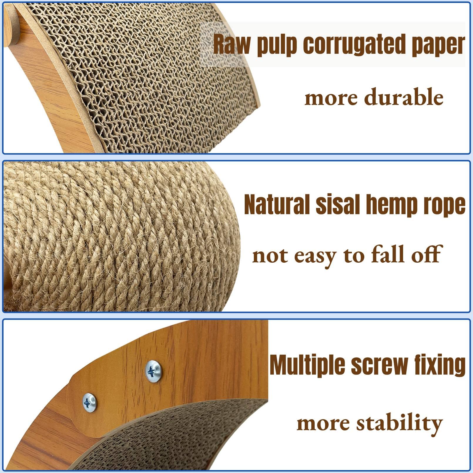 Fhiny Rabbit Scratch Toy, Natural Sisal Rabbit Scratching Ball with Cardboard Pad 2-in-1 Bunny Claw Scratcher Interactive Toys N