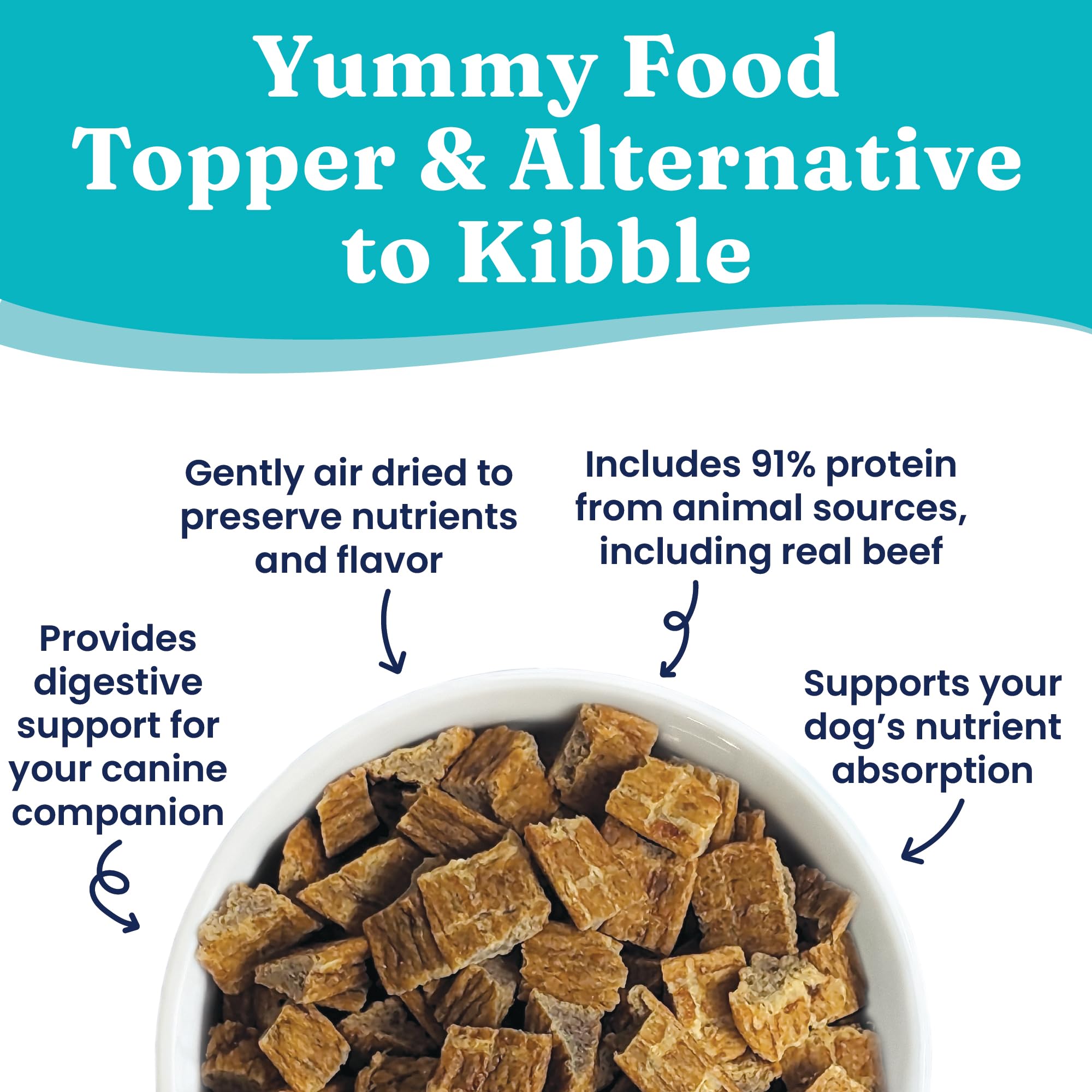 Solid Gold Air Dried Dog Food Toppers for Picky Eaters - Healthy Dog Treats Made with Real Beef to Serve as Meal Topper or Dog T