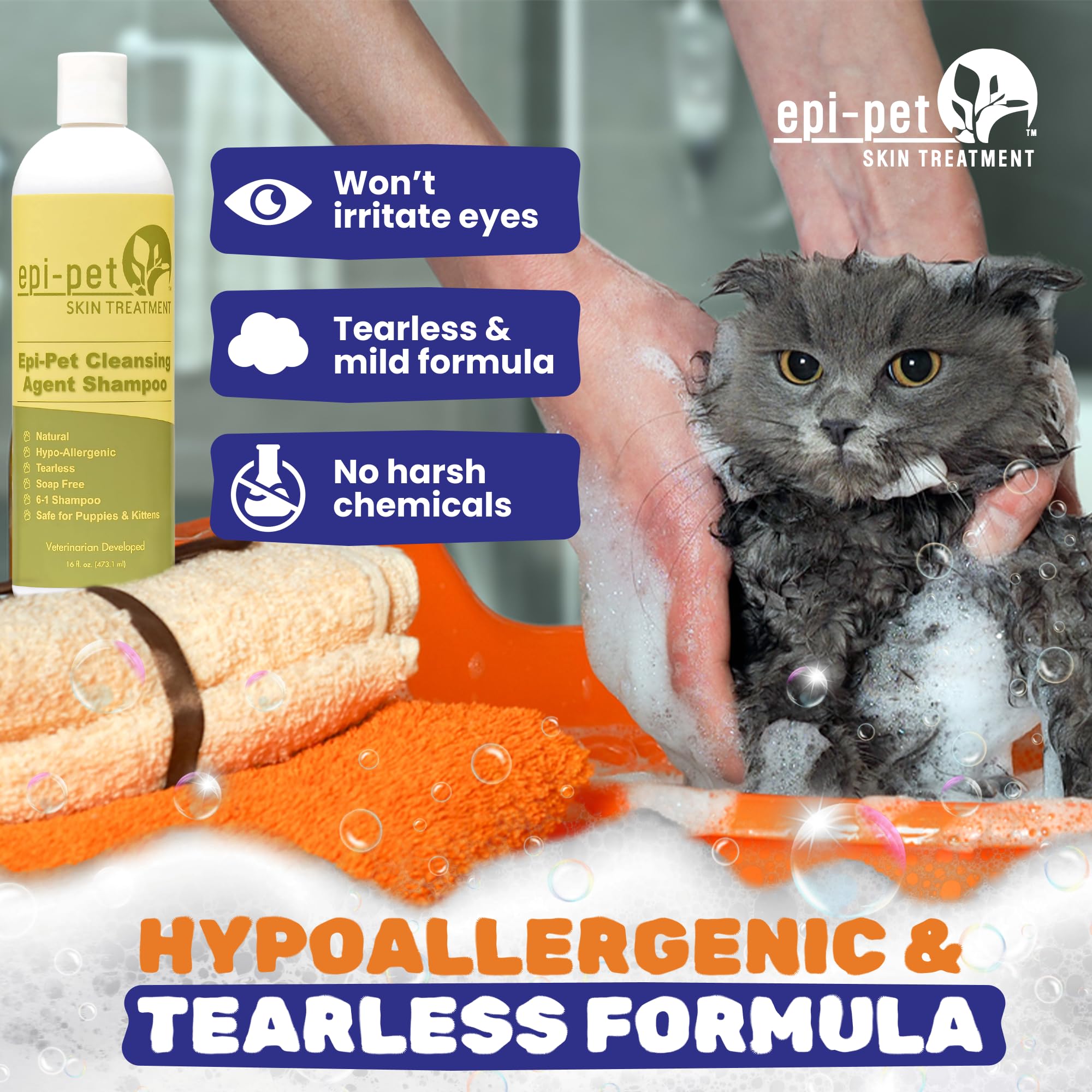 Puppy Safe 6in1 Pet Shampoo, Shampoo for Dogs with Deshedding Coat, Dry Itchy Skin, Hypoallergenic and Sensitive Skin, Scented V