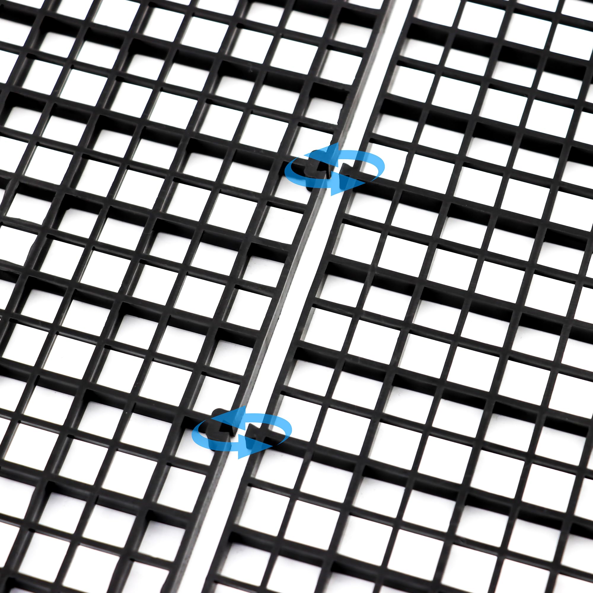 Aquarium Fish Tank Bottom Isolation 8 Pcs, Plastic Egg Crate Grid Divider Tray Egg (S 8pcs Black)