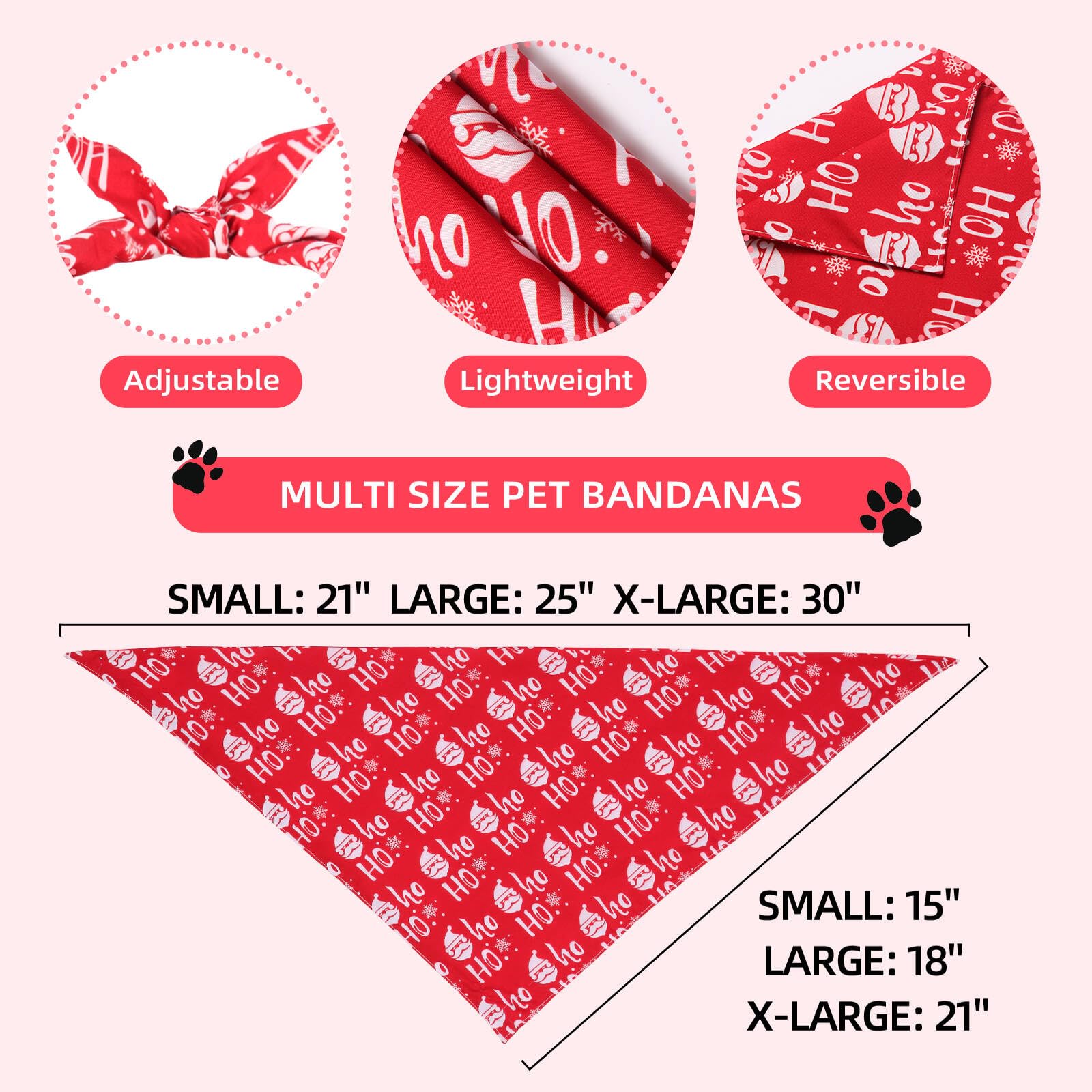 Gofshy 2 Pack Christmas Dog Bandanas, For Dog, Pet Scarf For Boy Girl, Holiday Bandana Bibs Handkerchief For Medium Large Dogs