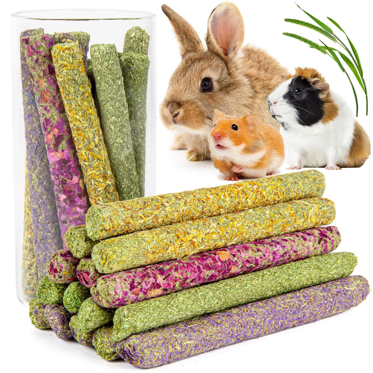 Sofier Timothy Hay Treats Rabbit Toys Bunny Toys Guinea Pig Toys Hamster Toys Natural Chews For Teeth Handmade Rabbit Chews And Treats Chinchilla Rat Gerbil