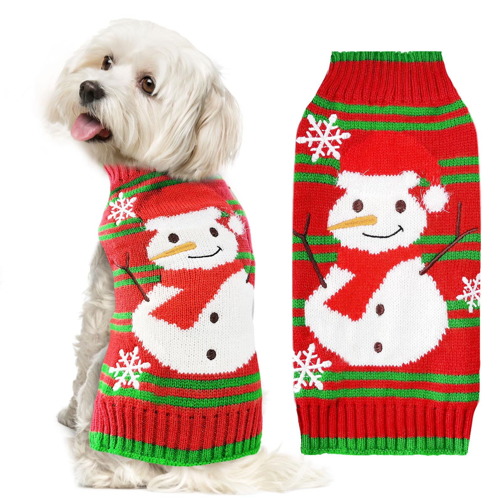 Doggyzstyle Dog Christmas Sweater Cute Snowman Puppy Cat Costume Boy Girls Xmas Holiday Pet Clothes New Year Outfits Gifts For S