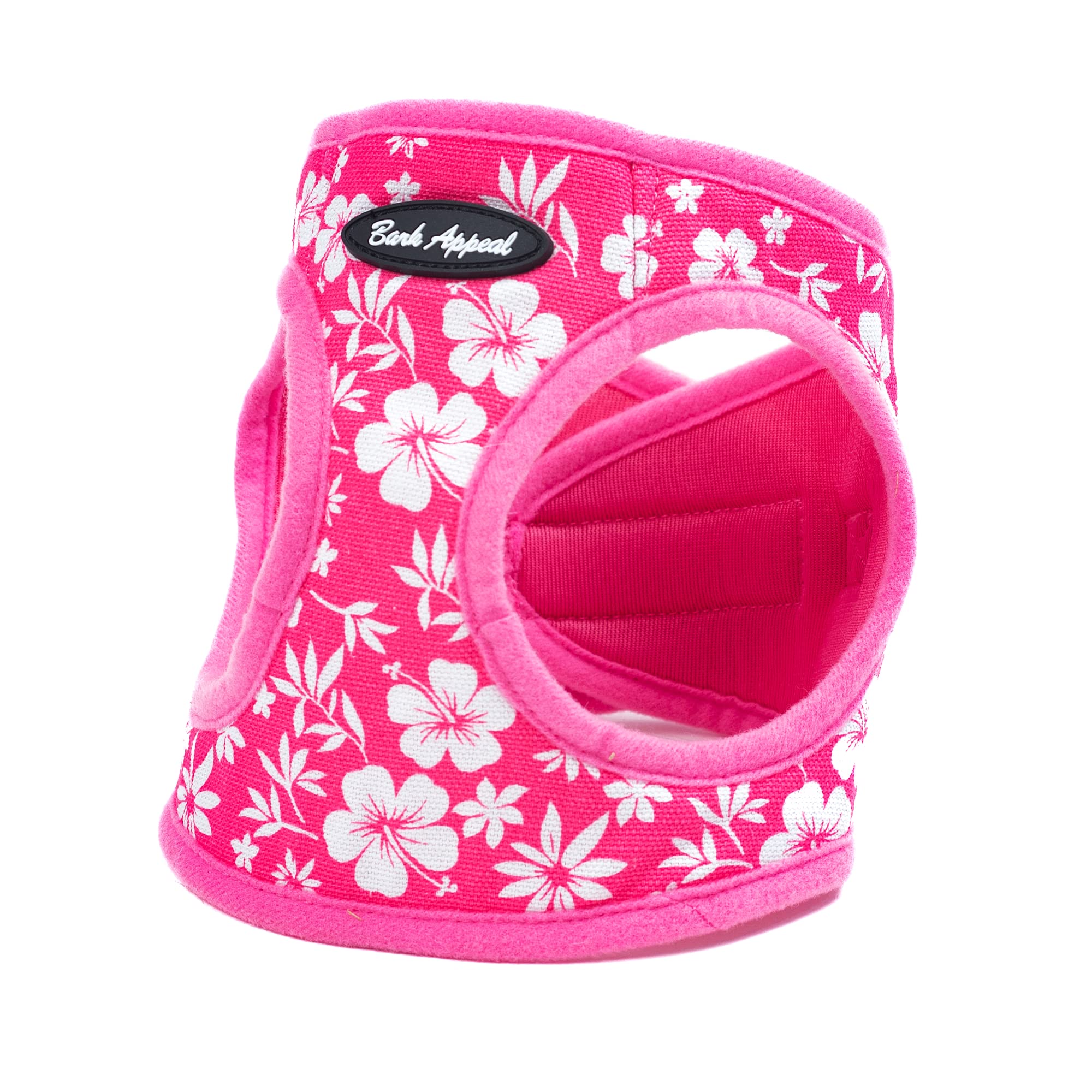 Bark Appeal Step-In Dog Harness, Mesh Step In Dog Vest Harness For Small & Medium Dogs, Non-Choking With Adjustable Heavy-Duty Buckle For Safe, Secure Fit - (Medium, Pink Hibiscus)