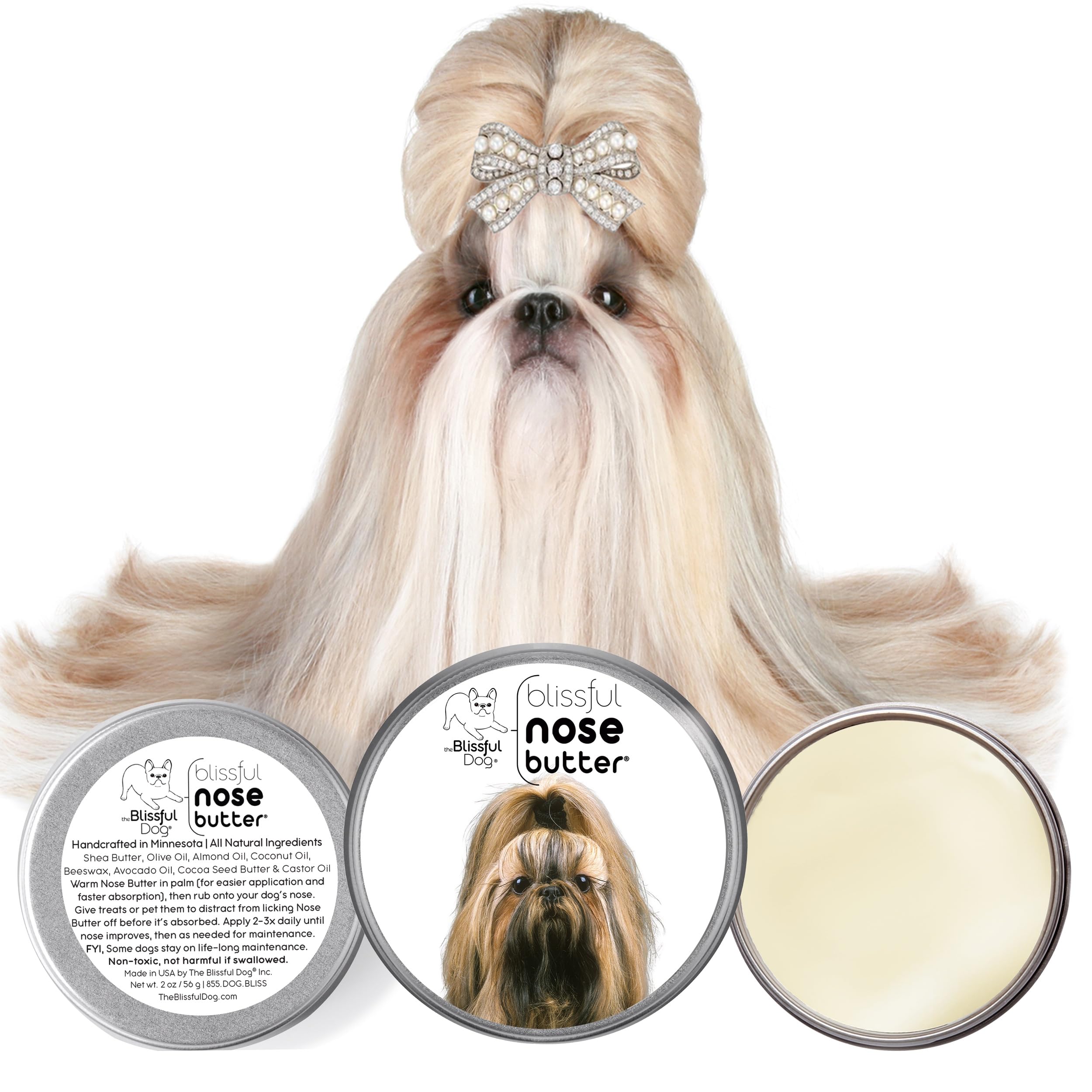The Blissful Dog Shih Tzu Unscented Nose Butter - Dog Nose Butter, 4 Ounce