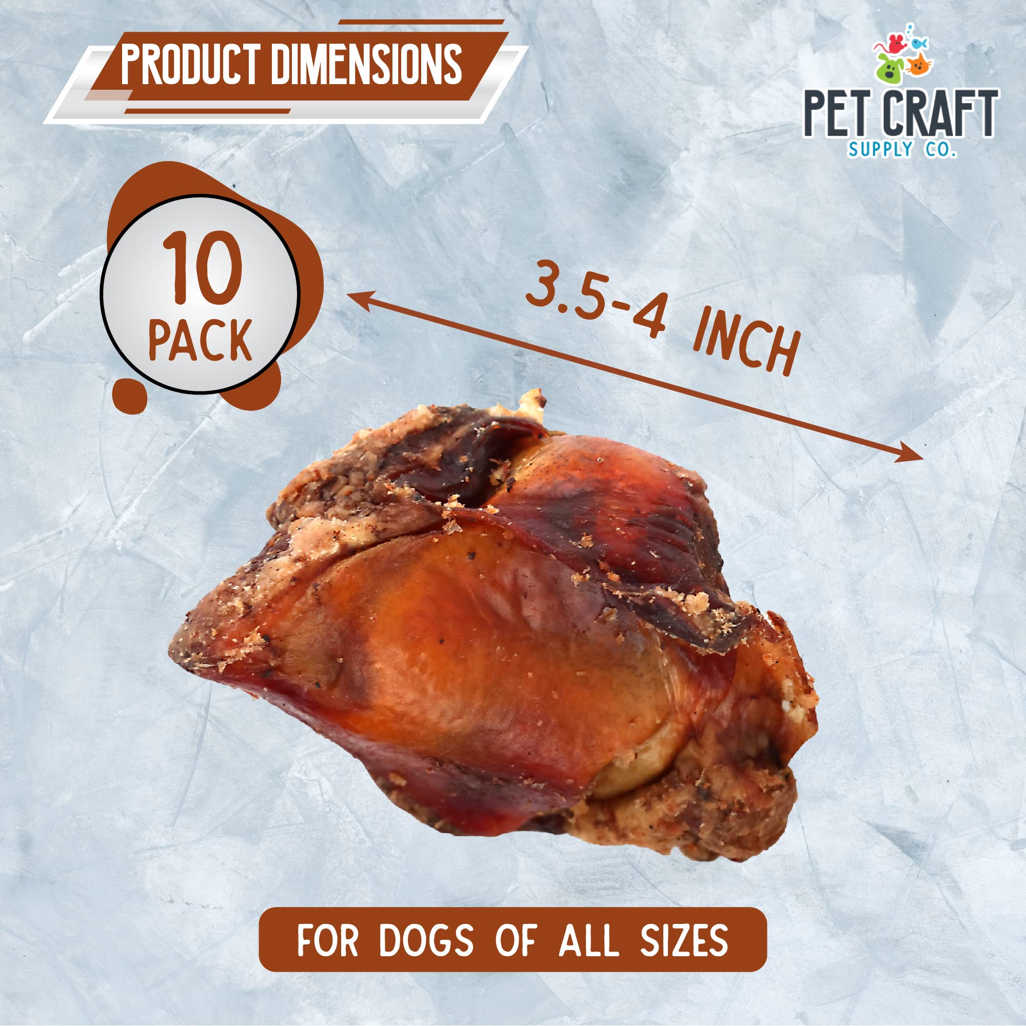 Pet Craft Supply Meaty Buffalo Knee Caps Dog Treats, 10 Count, Rawhide Free, Grain Free, Long Lasting Chew for Aggressive Chewers