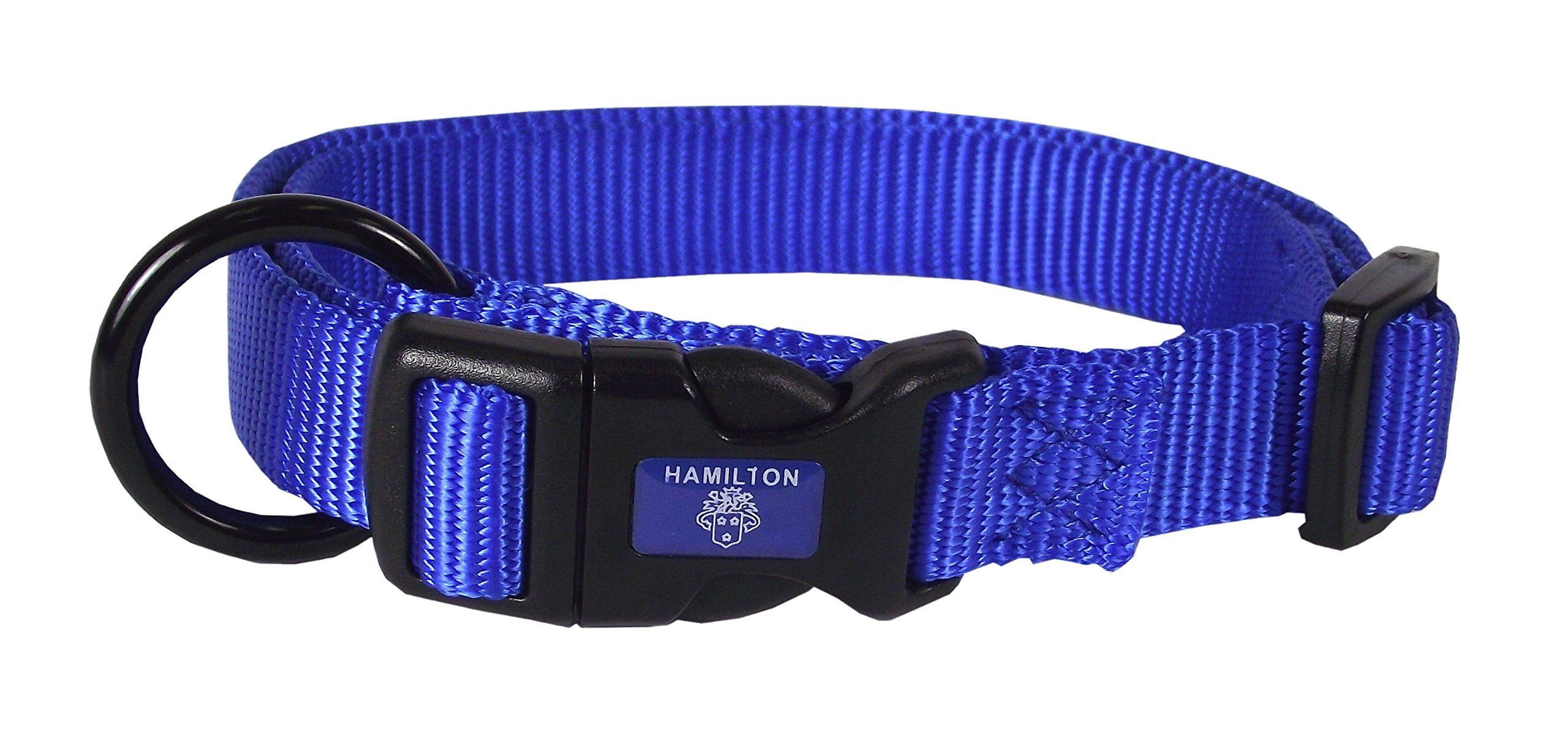Hamilton Adjustable Nylon Dog Collar, Blue, 3/4' X 16-22'