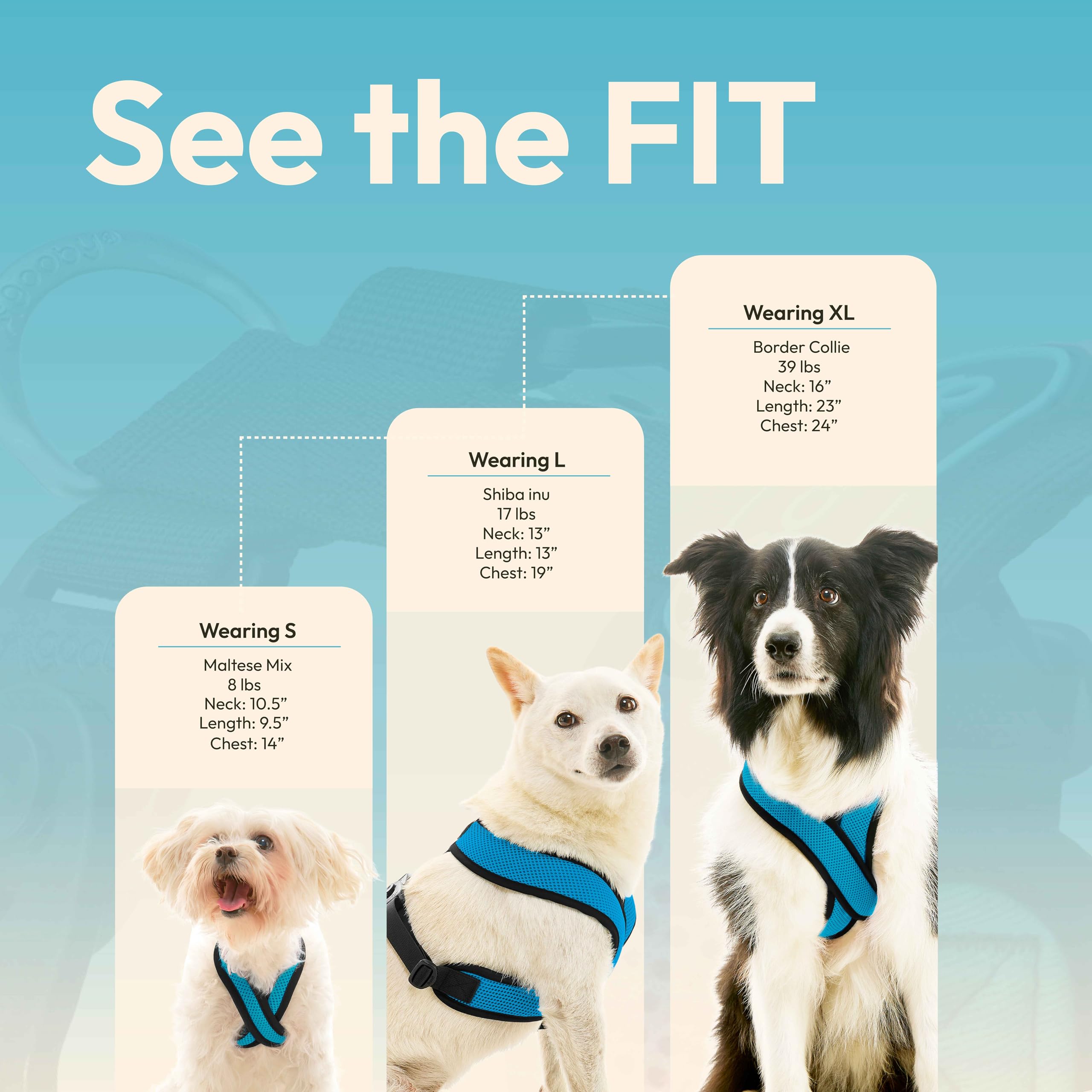 Gooby Comfort X Harness Dual Snap Mesh In Dog Harness - Ocean, X-Large