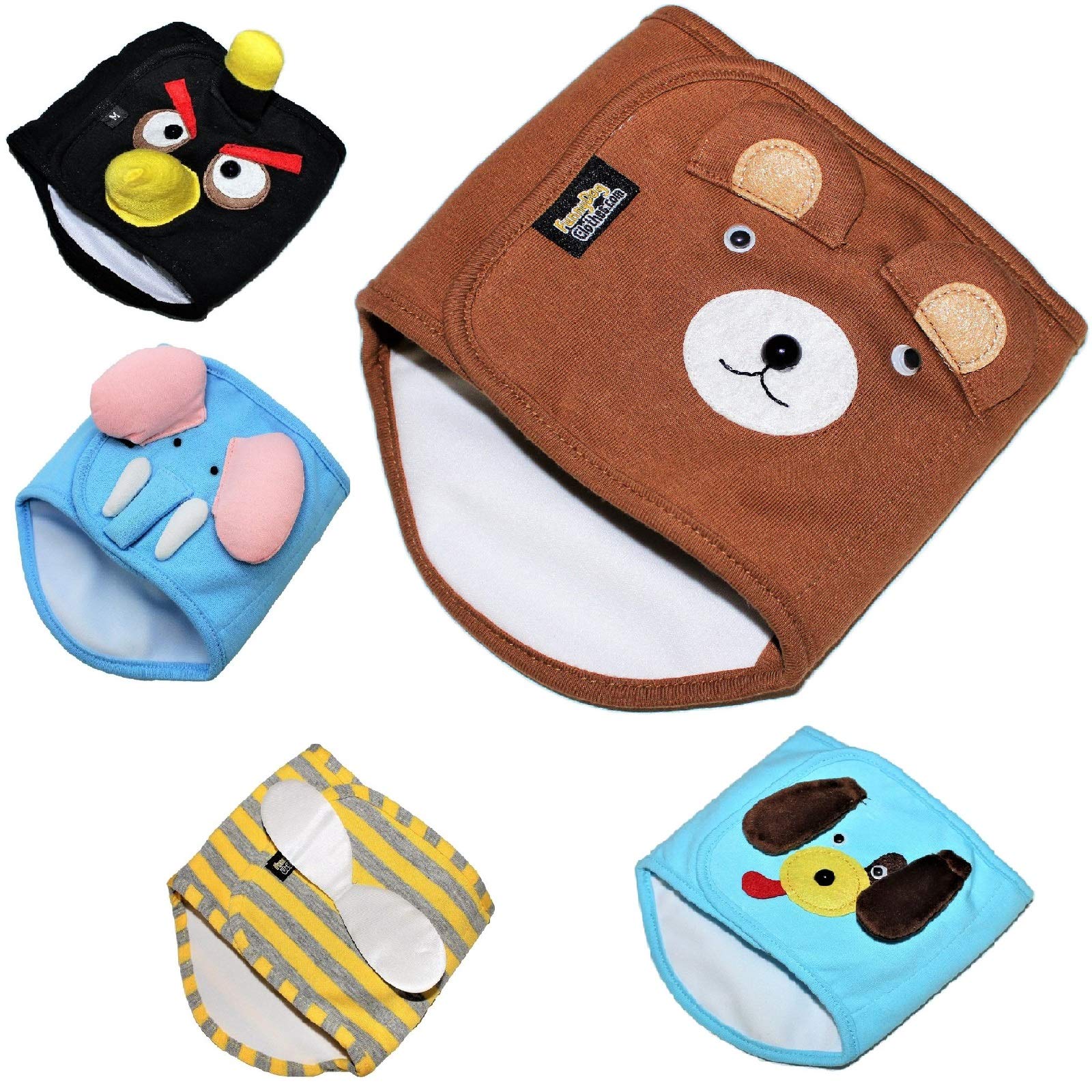 Dog Puppy Funny Diaper Belly Band Male Boy For Small Breeds (Brown Bear, S - Waist 8'' - 10'')