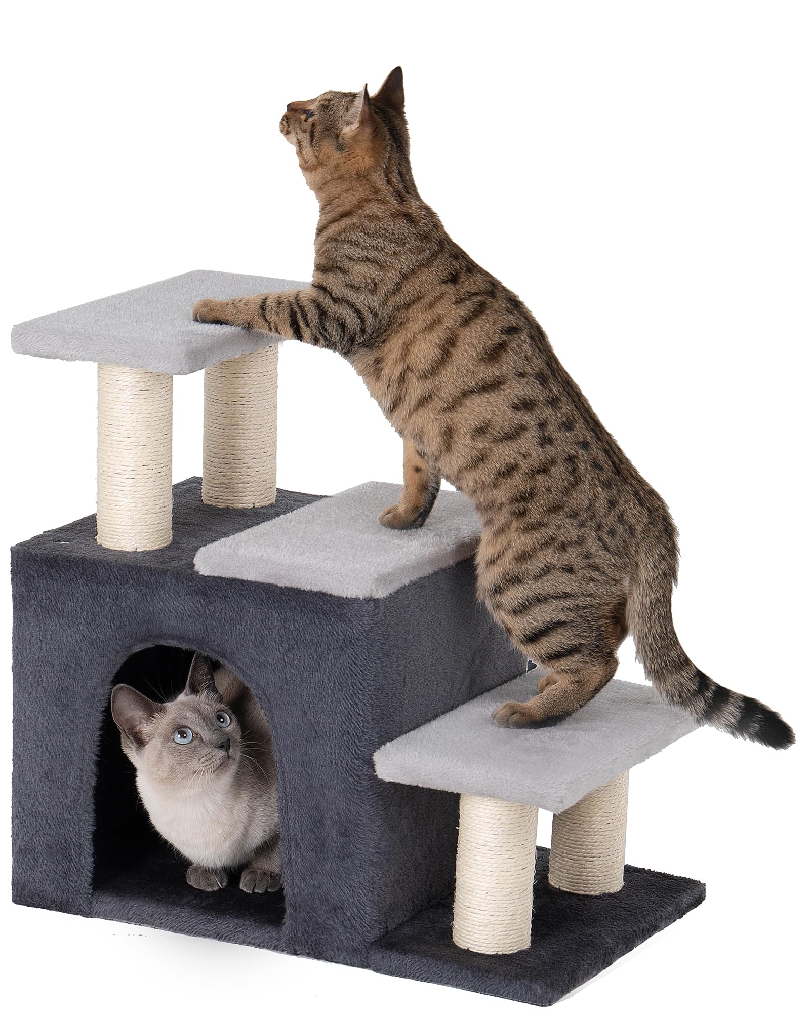 3-In-1 Pet Stairs For Cats, Dog Steps For Small Doggie, 6.29'Depth Cat Stairs, Indoor Cat Ladders For High Bed For Pet'S Joints