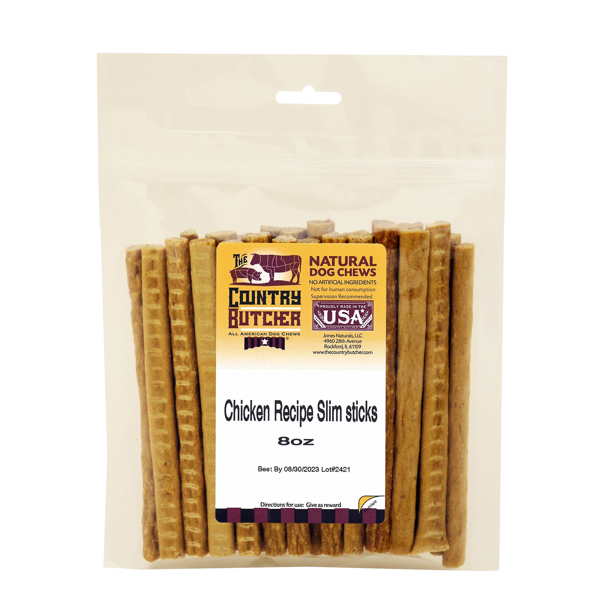 THE COUNTRY BUTCHER Pork Roll Dog Chews for Large Breed Dogs, Natural, Dental Treat, Made in The USA, 10 Count - Rawhide Free, N