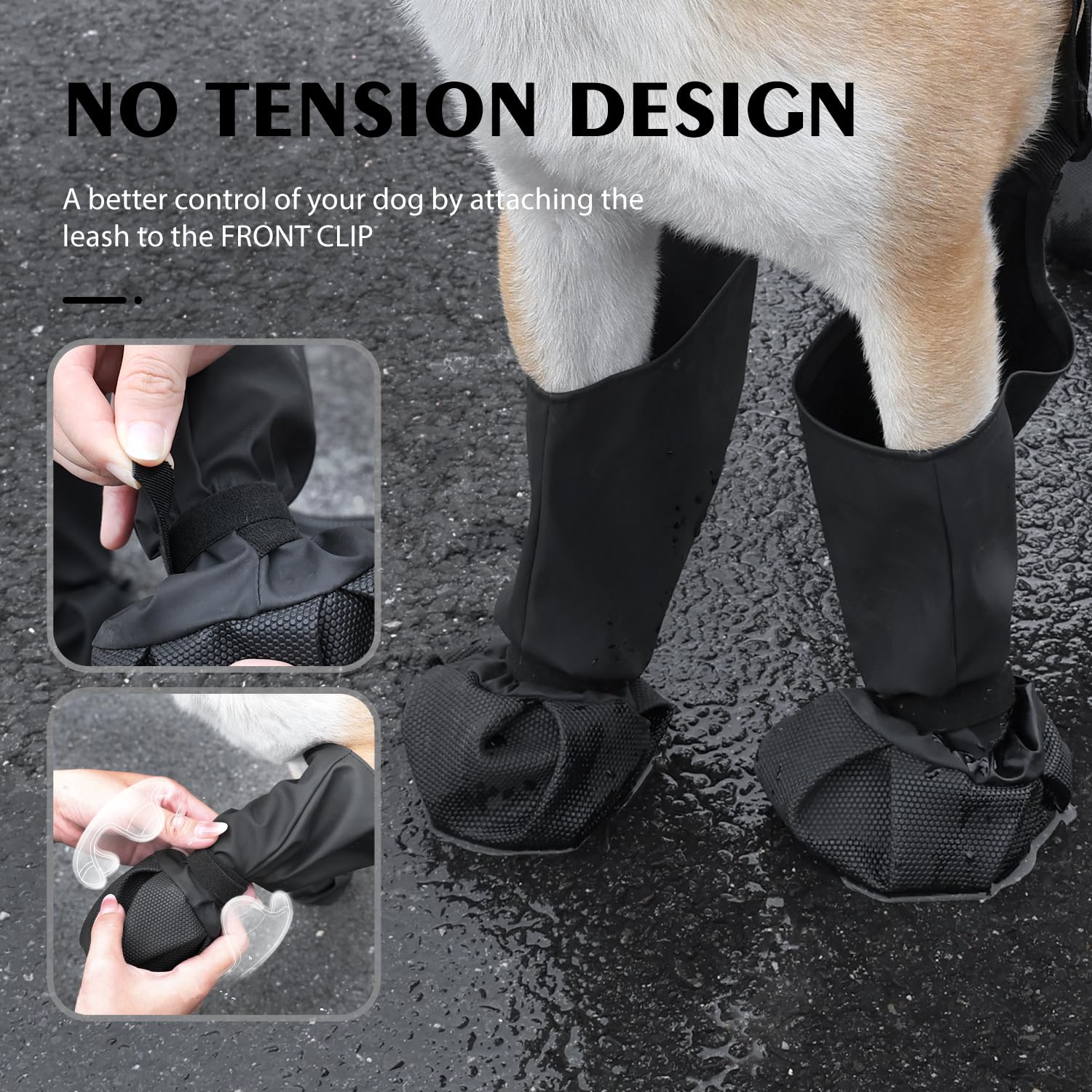 Cotati Dog Suspender Boots Waterproof Dogs Boots & Leggings,Dog Paws Shoes Protectors With Suspenders Small To Large For Snow An