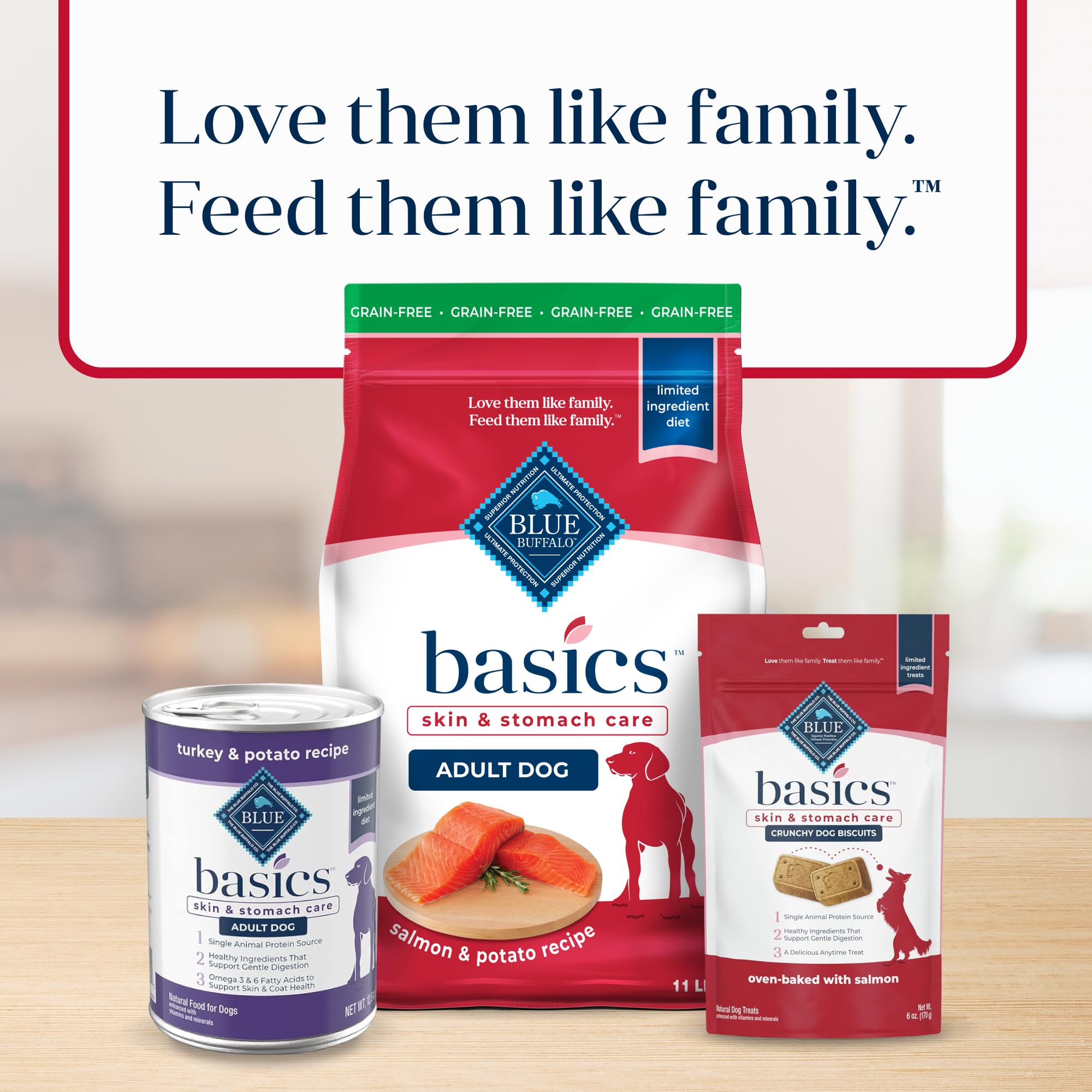 Blue Buffalo Basics Grain-Free Dry Dog Food for Adult Dogs, Limited Ingredient Diet, Salmon Recipe, 11-lb Bag