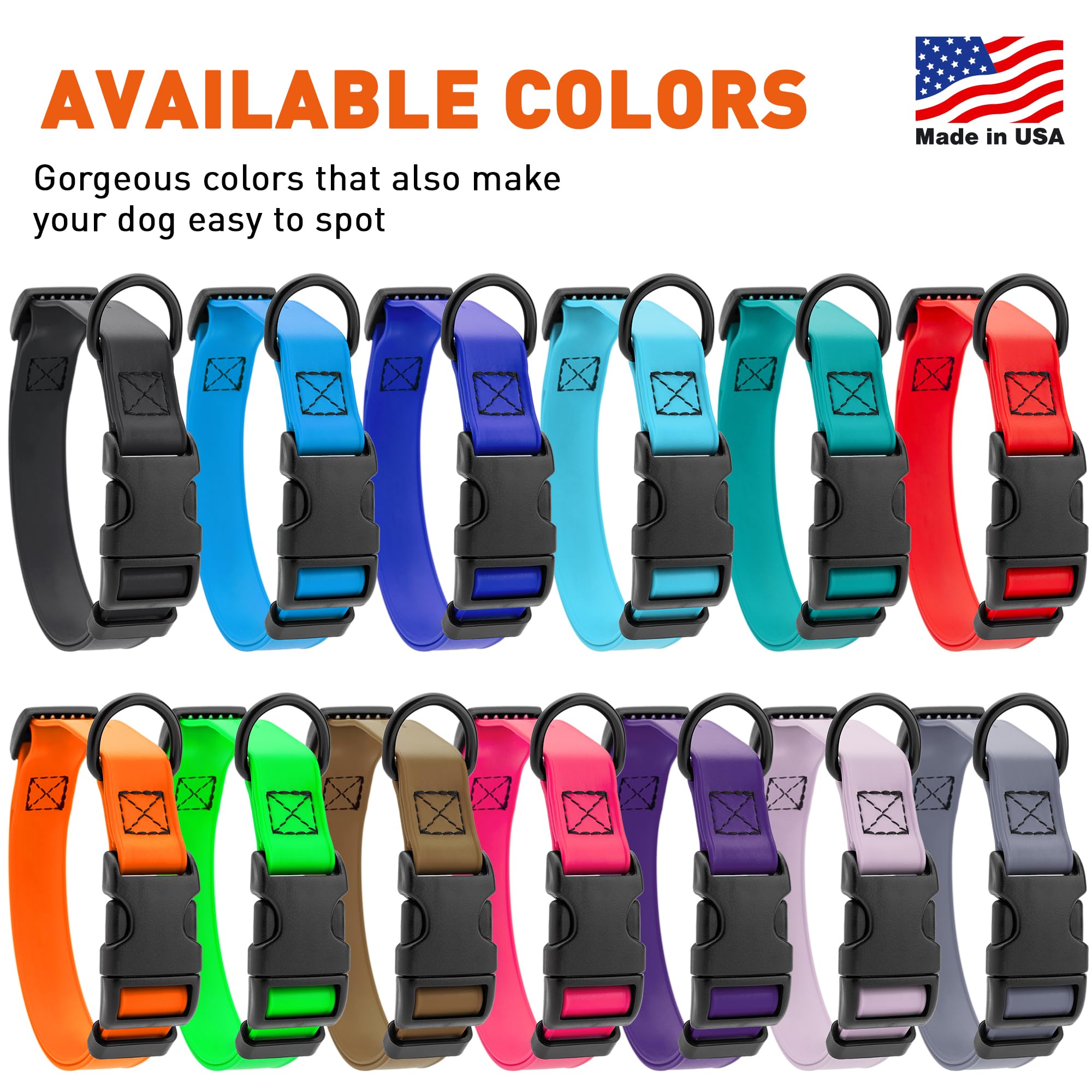 Dogline Biothane Waterproof Dog Collar With Quick Release Buckle Strong Coated Nylon Webbing With Odor- Proof For Easy Care Easy To Clean Fits Small Medium Or Large Dogs, Pink 3/4' W 12-19' L
