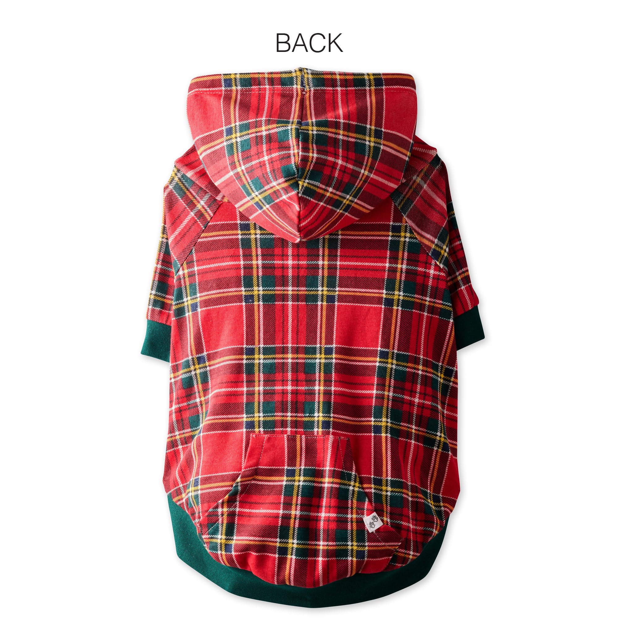Pet Passion 100% Organic Cotton Dog Hoodie Pet Coat for Small, Medium and Large Dogs, Royal Stewart Plaid, Large