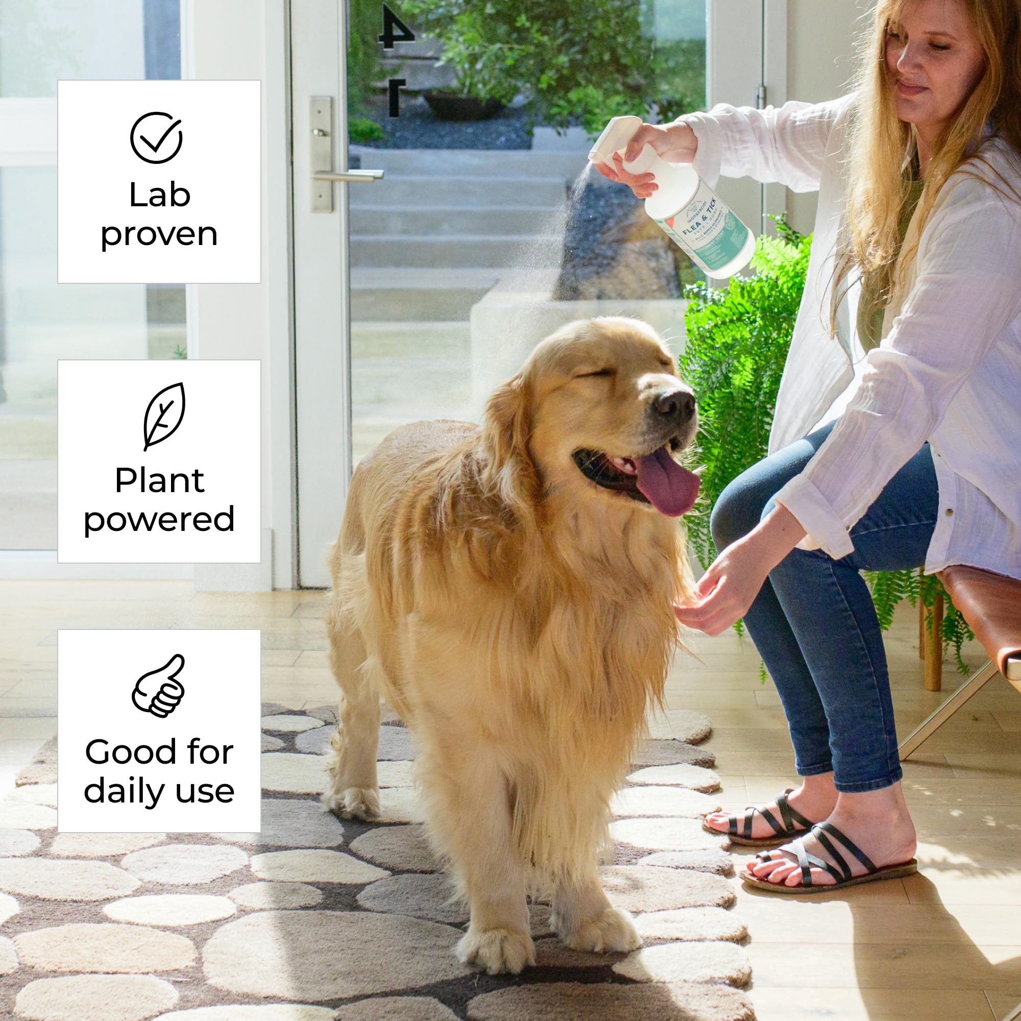 Wondercide - Flea, Tick & Mosquito Spray for Dogs, Cats, and Home - Tick Killer, Control, Prevention, Treatment - with Natural E