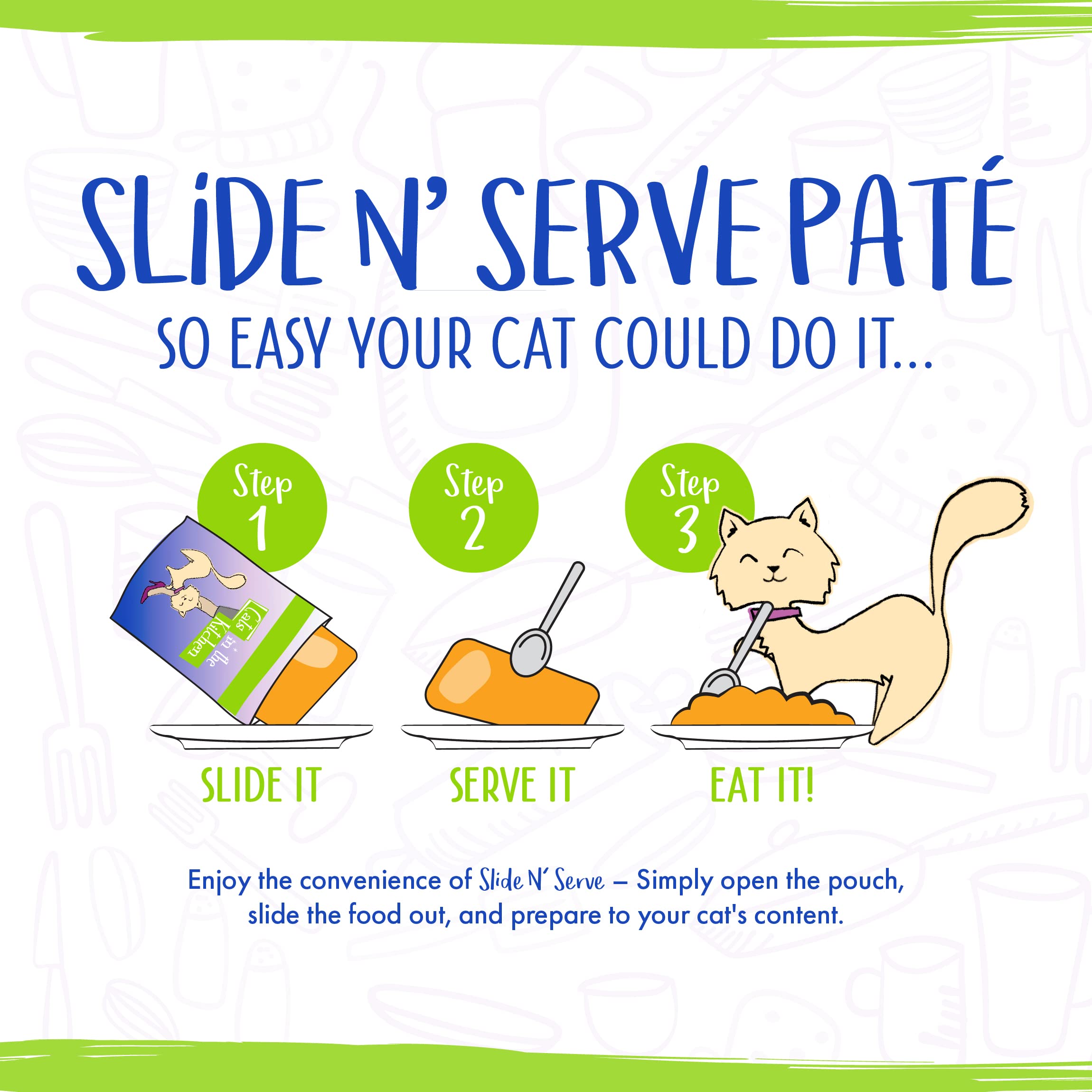 Weruva Cats in The Kitchen Slide N Serve Grain-Free Natural Wet Pate Cat Food Pouches, Cattyshack, 3oz Pouch (Pack of 12)