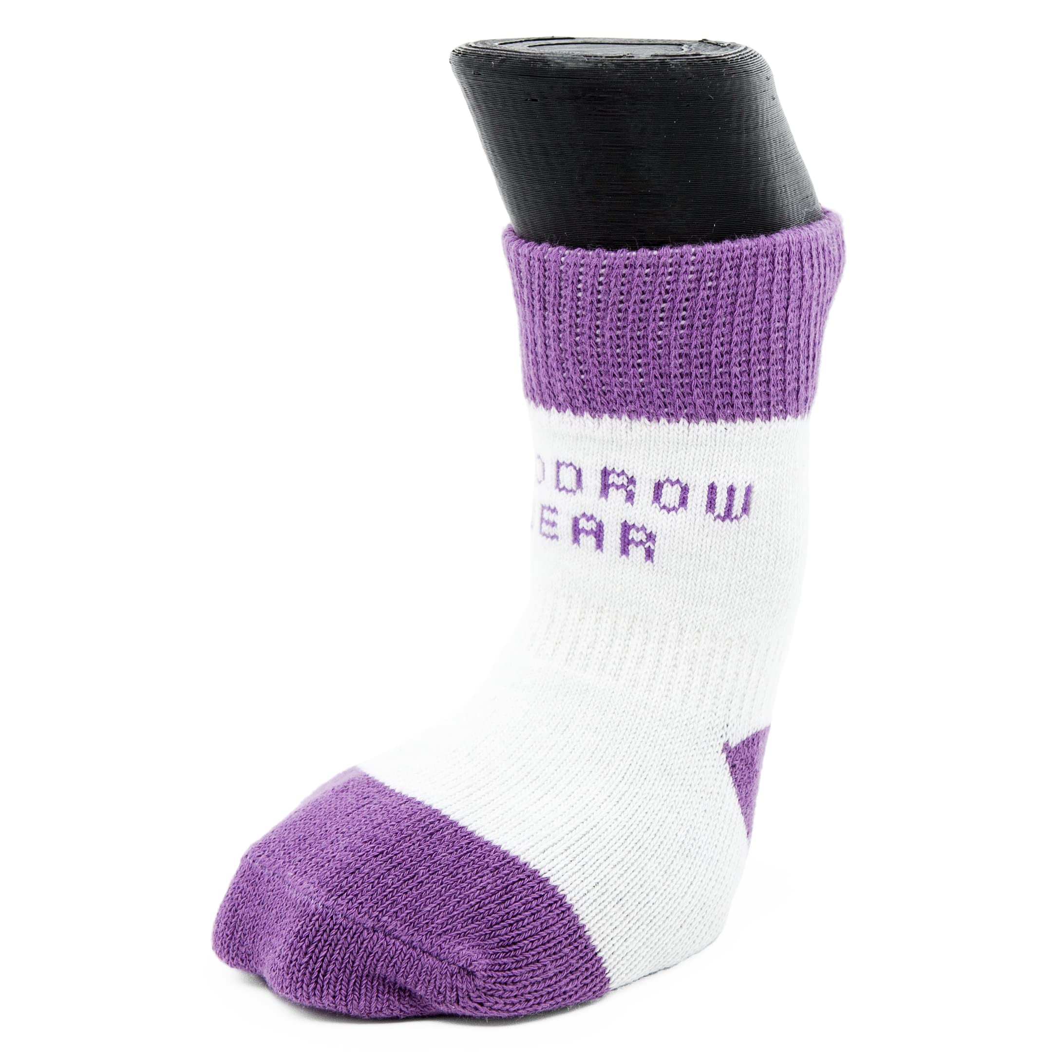 Woodrow Wear, Power Paws Original Dog Socks, Purple White Stripe, XS, Fits 12-25 pounds