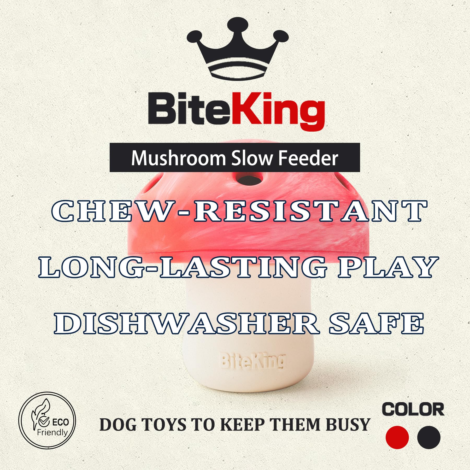 BiteKing Natural Rubber Dog Enrichment Toys for Large Dogs, Slow Feeder to Keep Them Busy - Lifetime Replacement - Durable Treat