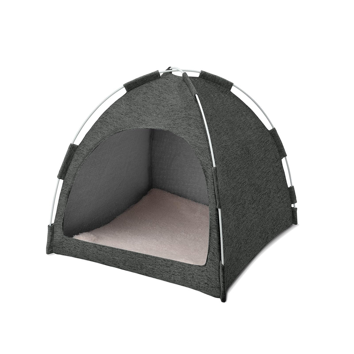 Cat Tent Cave House With Non-Deformable Elastic Fiber Frame And Removable Cushion For Your Feline Friends (Darkgrey)