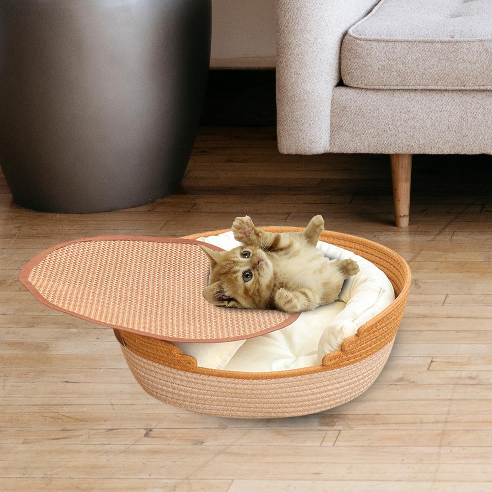 APIRILY Pet Sleeping Bed Lounge Bed Pet Accessories with Soft Cushion Cat Bed Basket M | Pet Supplies | Dog Supplies | Beds