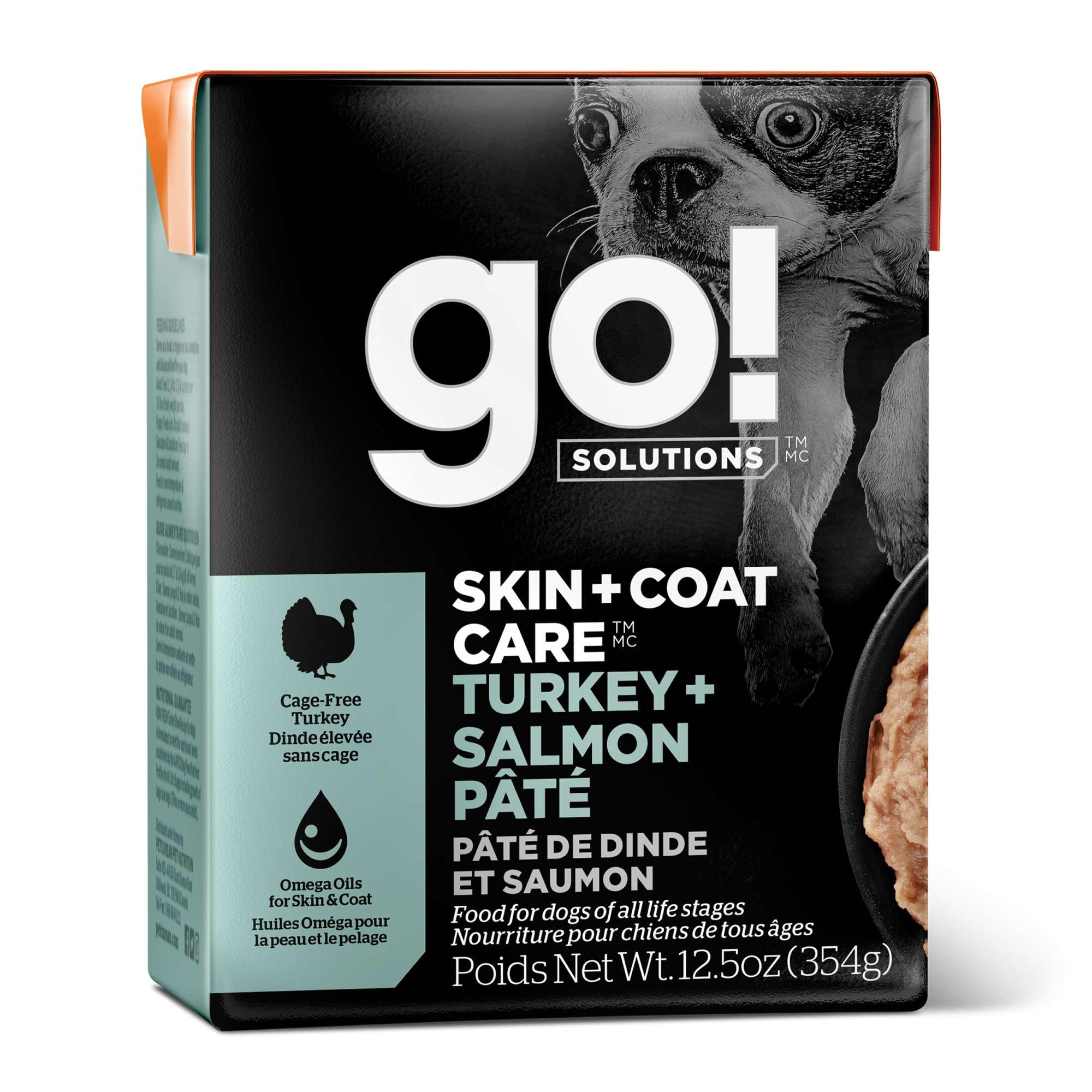 Go! Solutions Skin + Coat Care, Wet Dog Food, Turkey and Salmon Pt   with Grains for Sensitive Skin, 12.5 oz (Pack of 12)