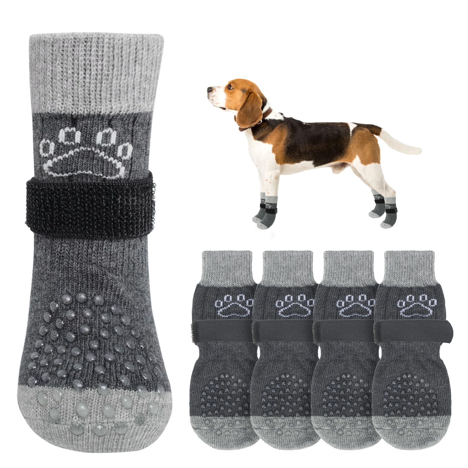Scenereal Dog Socks To Prevent Licking Paws For Hot/Cold Pavement Anti Slip, Dog Shoes For Hardwood Floors, Dog Boots & Paw Prot