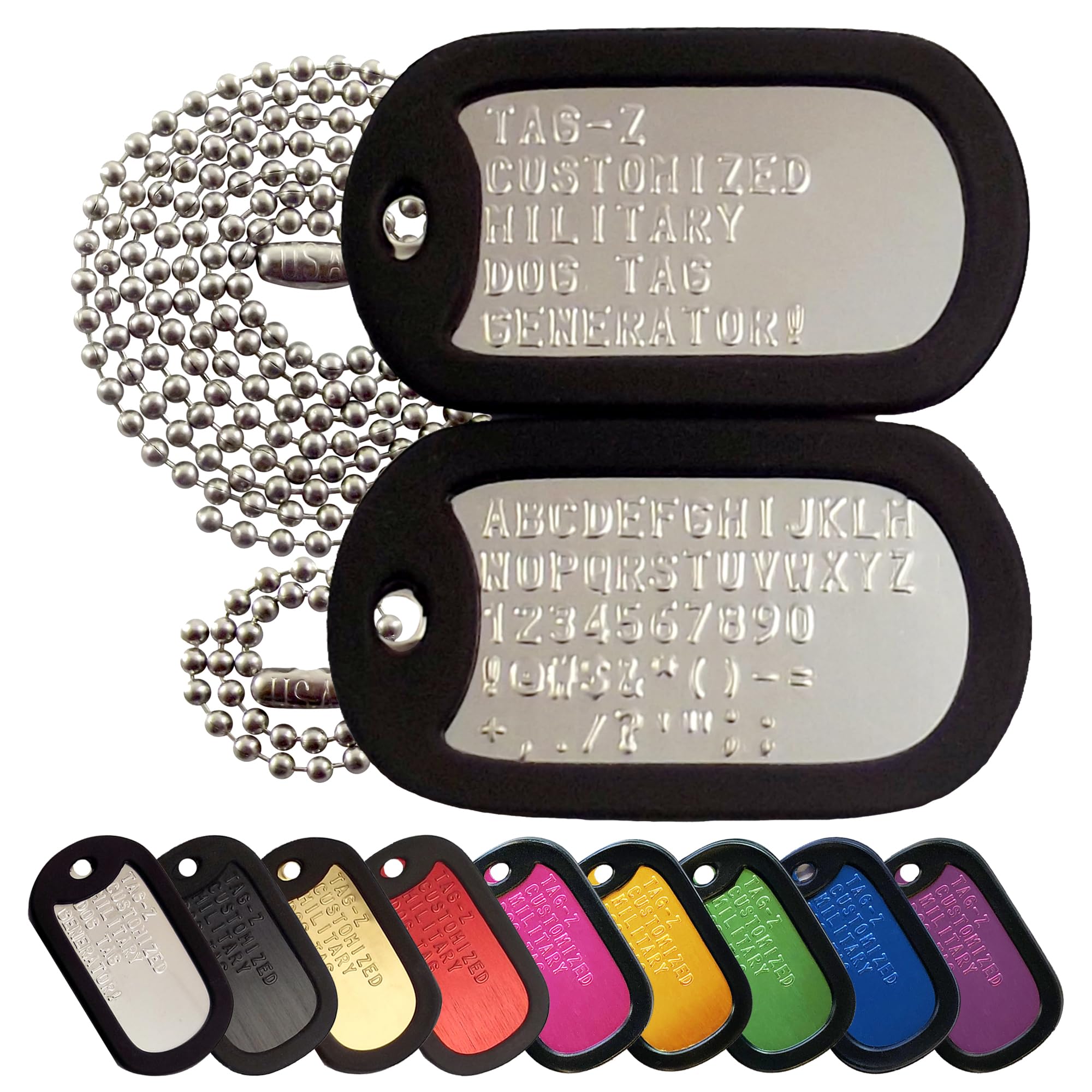 Personalized Military Dog Tags - Shiny Steel