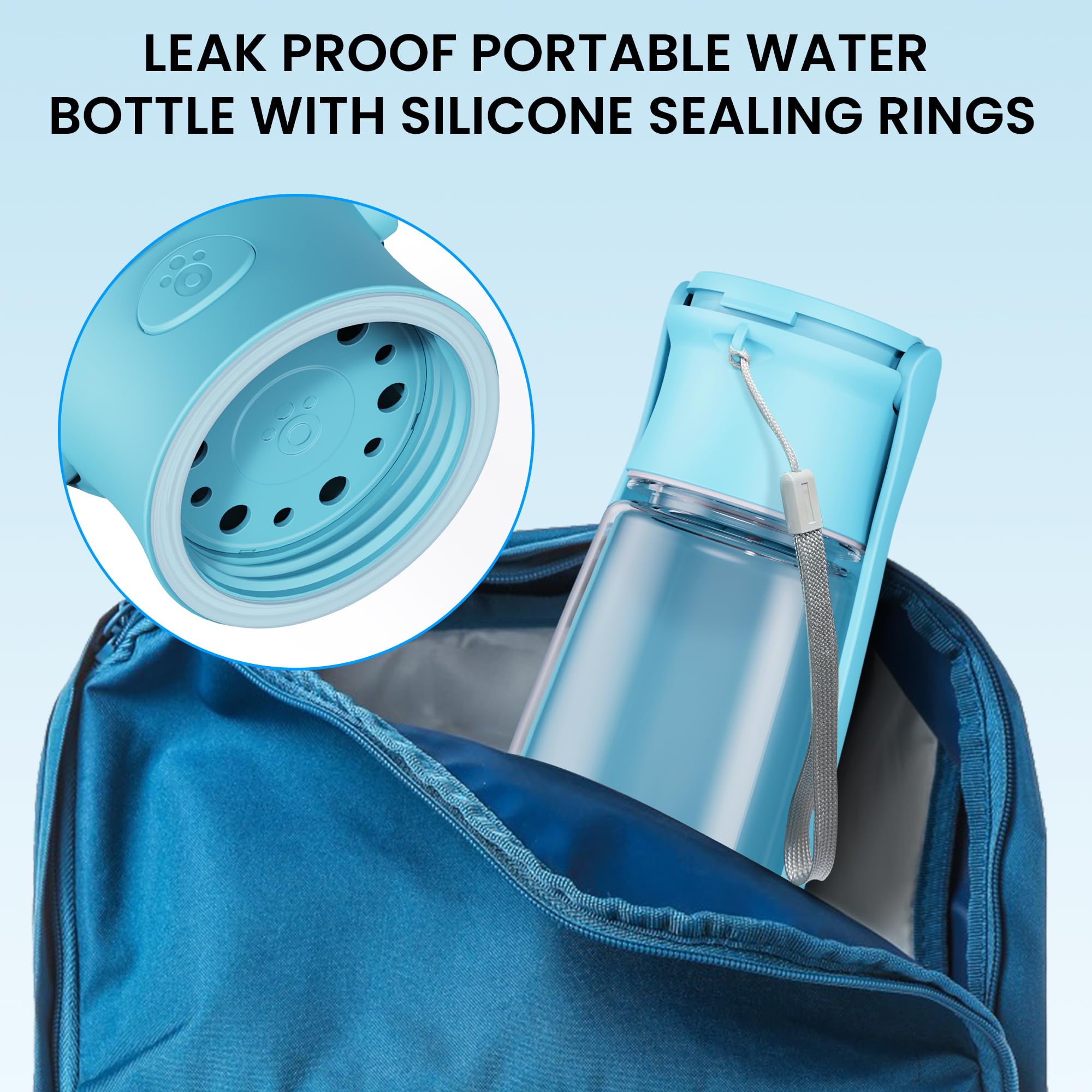 Forwh Portable Dog Water Bottle Dispenser [Leak Proof & Foldable] Dog Travel Water Bottle Bowl Accessories For Puppy Small Medium Large Dogs Pet Water Bottles For Dogs Walking Outdoor Hiking 19Oz