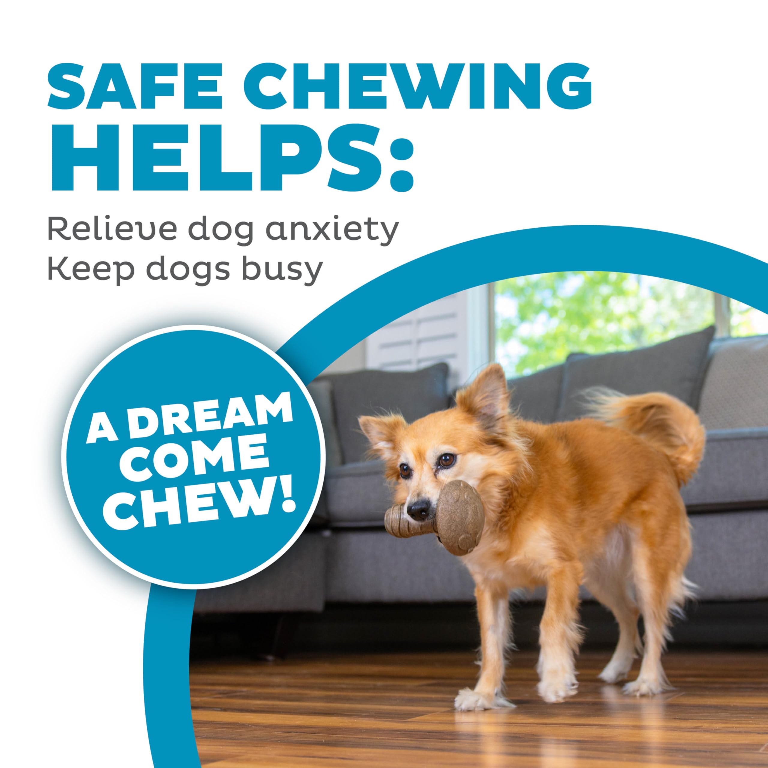 Outward Hound Dogwood Mushroom Durable Dog Chew Toy, Peanut Butter Scent, Medium