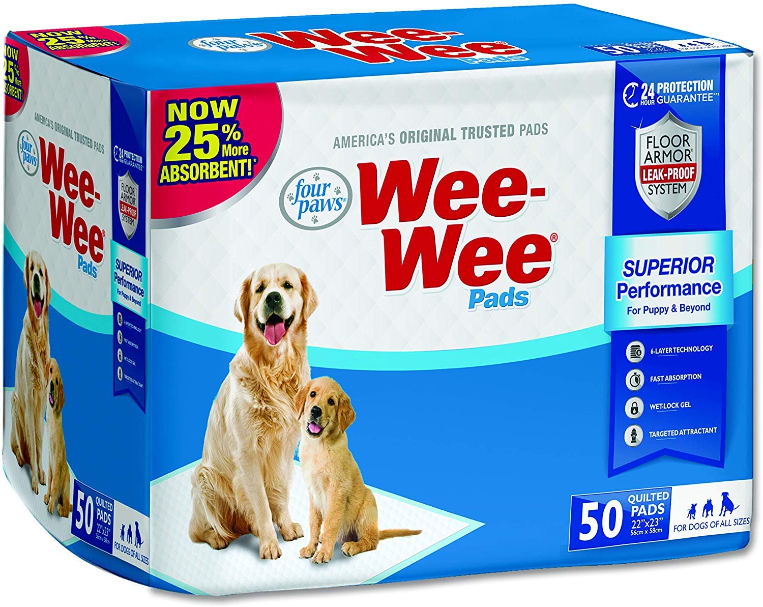 Four Paws Wee Wee Housebreaking Pads 50Pk