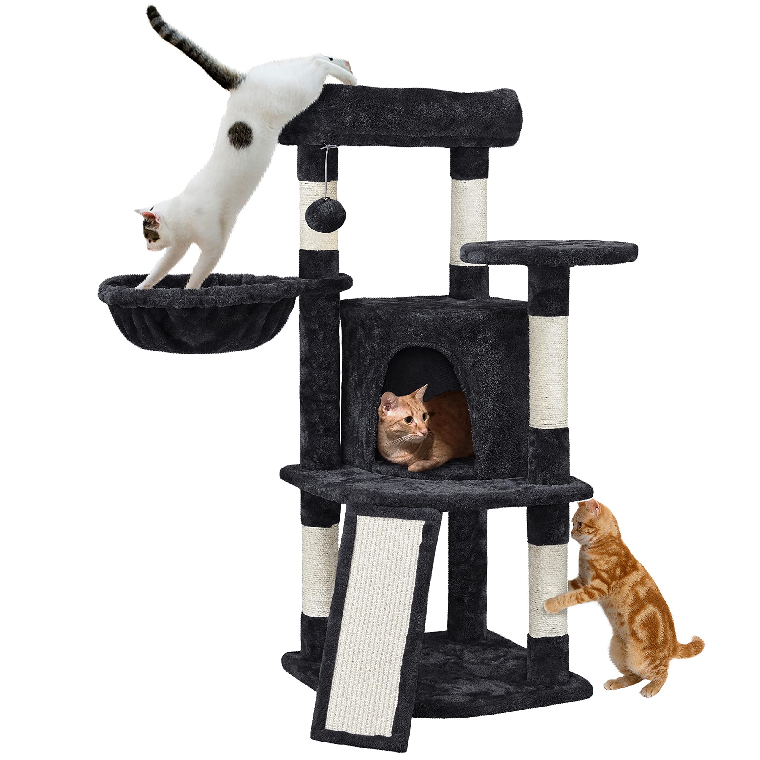 Yaheetech Cat Tree, 42In Cat Tower For Indoor Kittens, Pet Play House With Large Perch & Scratching Posts & Cozy Condo & Scratch