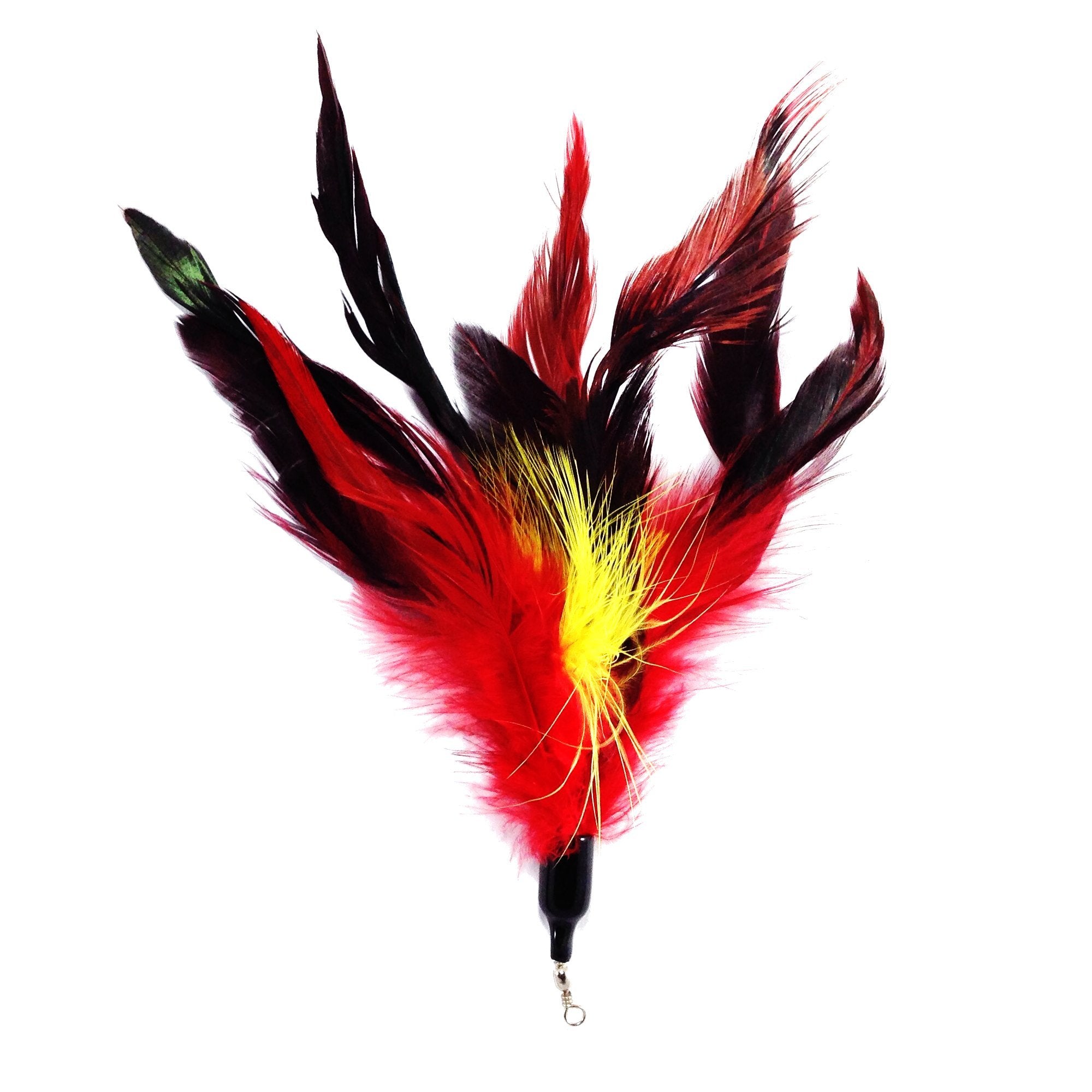 Pet Fit For Life - 6 Piece Kitten Toy Refill Pack - Replacement For Indoor Cat'S Interactive Wand And Catch Wand - Features 5 Assorted Feathers, 1 Furry Tail Attachments