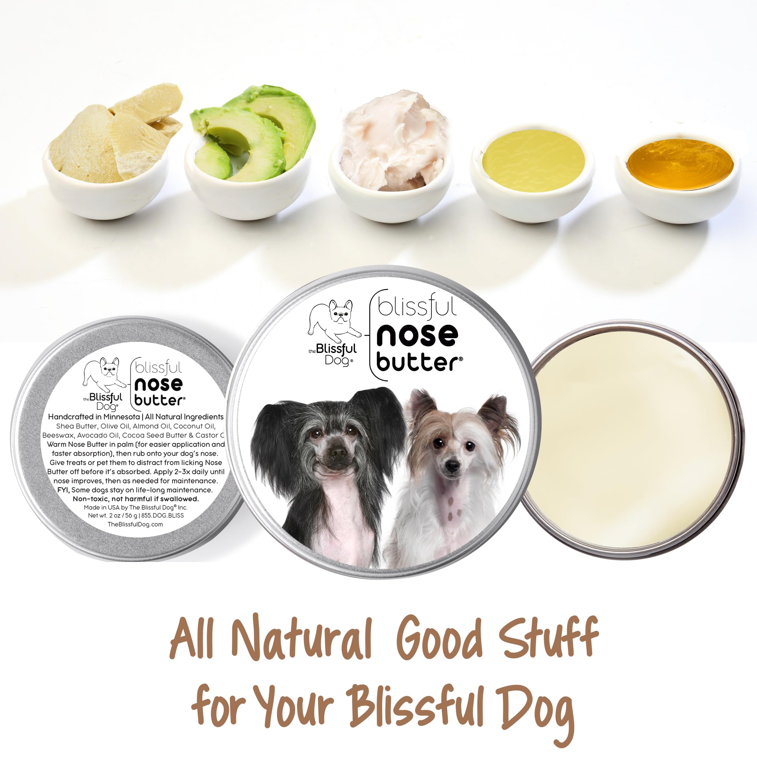 The Blissful Dog Chinese Crested Unscented Nose Butter, 2-Ounce