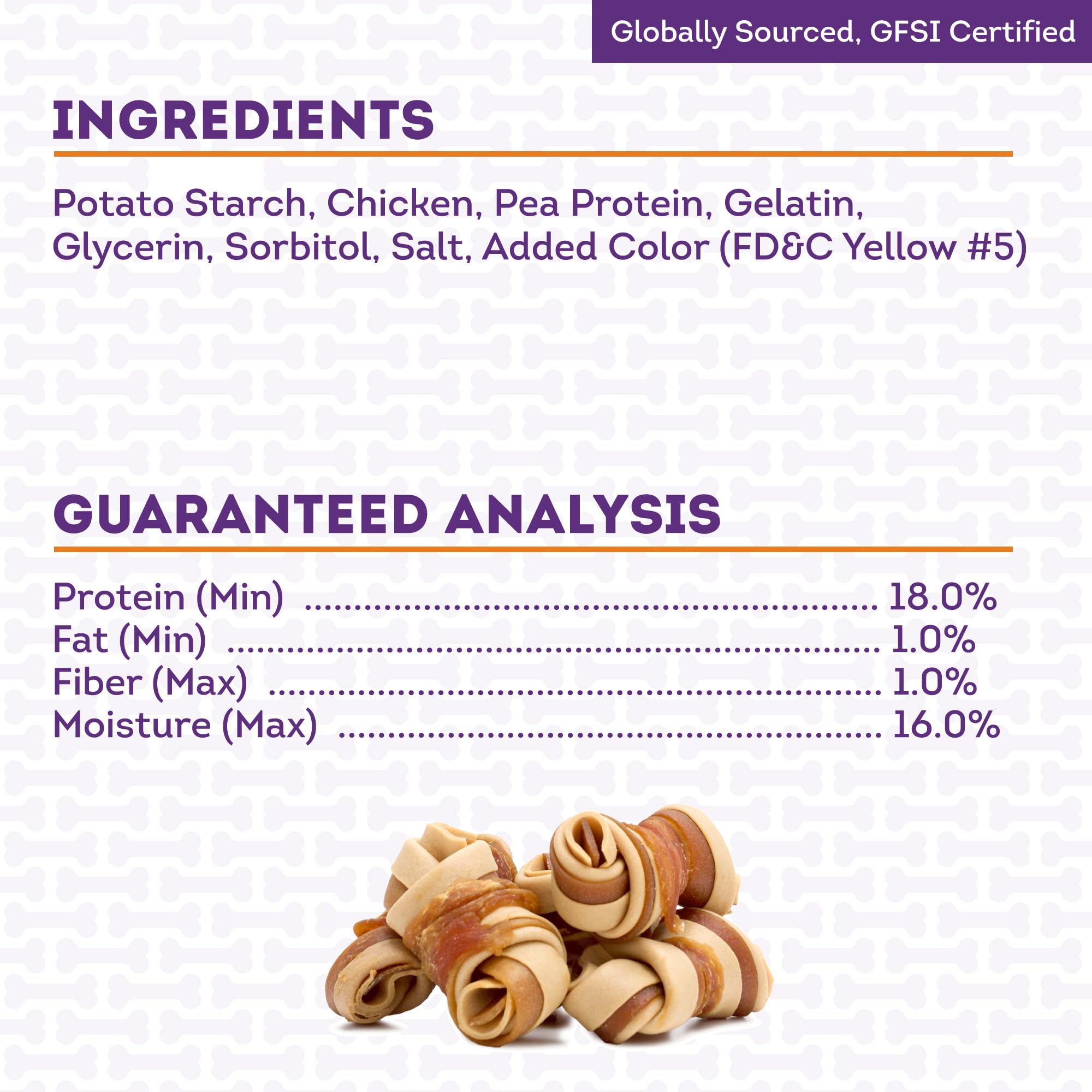 Treatly IncrediChews Bone w/Chicken Meat Wrap Dog Chew Treats - 6 Count/1 Pack