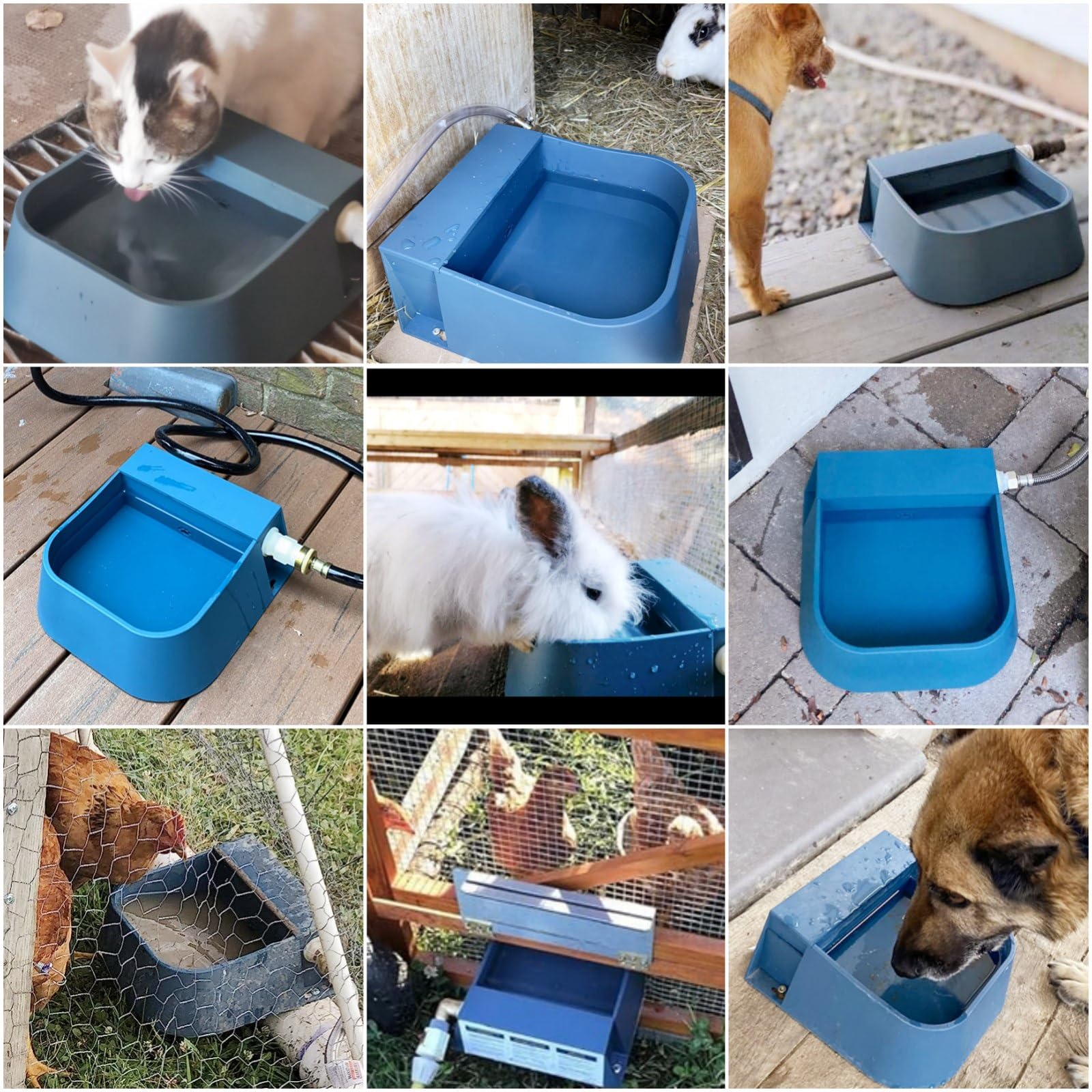 Namsan Automatic Water Dispenser For Dogs, Auto Fill Water Bowl For Cats Rabbits Chicken, Float Valve Water Feeder Outdoor Livestock, Self Filling Water Trough Dog Waterer, Self-Assembly