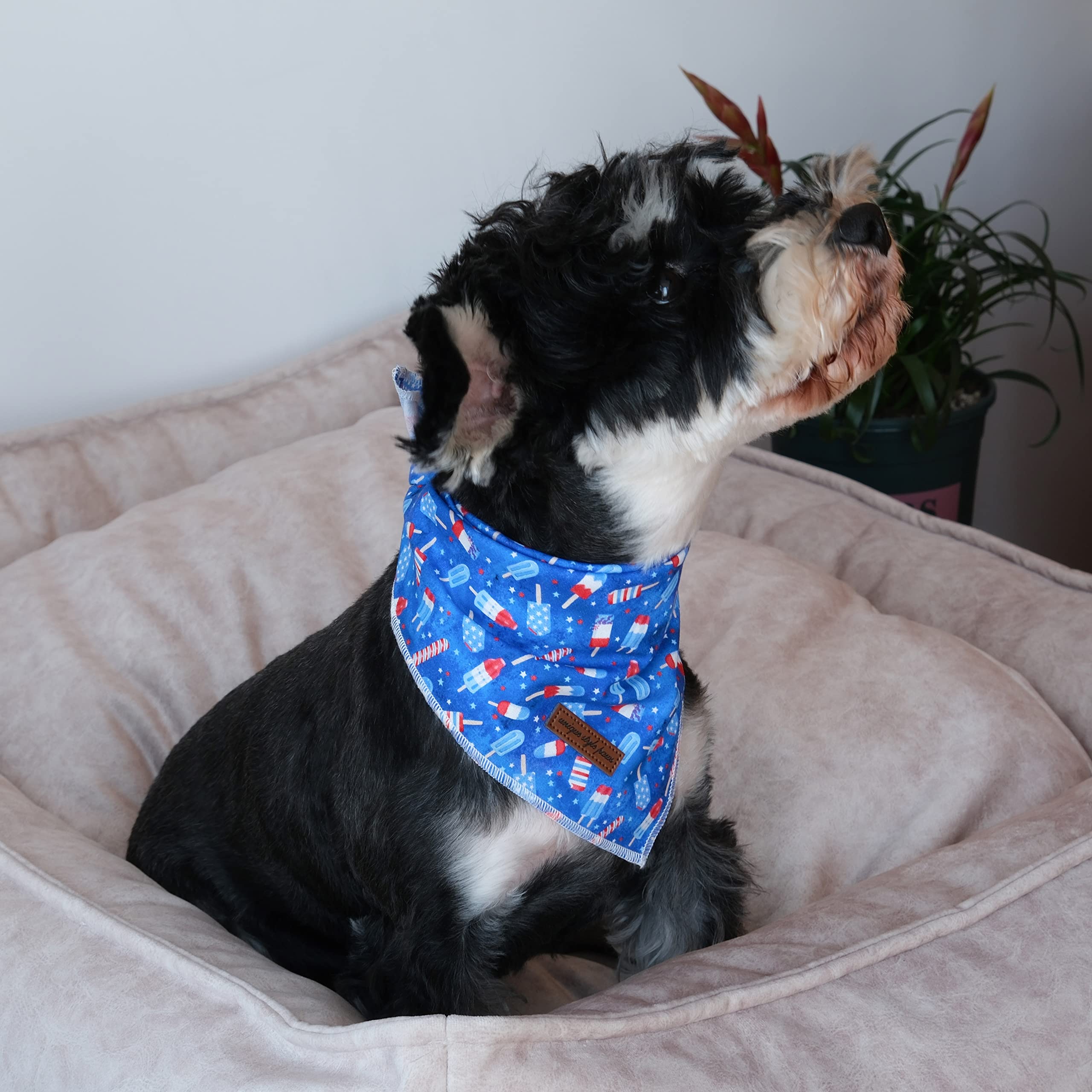 Unique Style Paws Independence Day Flag Dog Bandana, Best For Small Medium Large Boys Girls Dogs