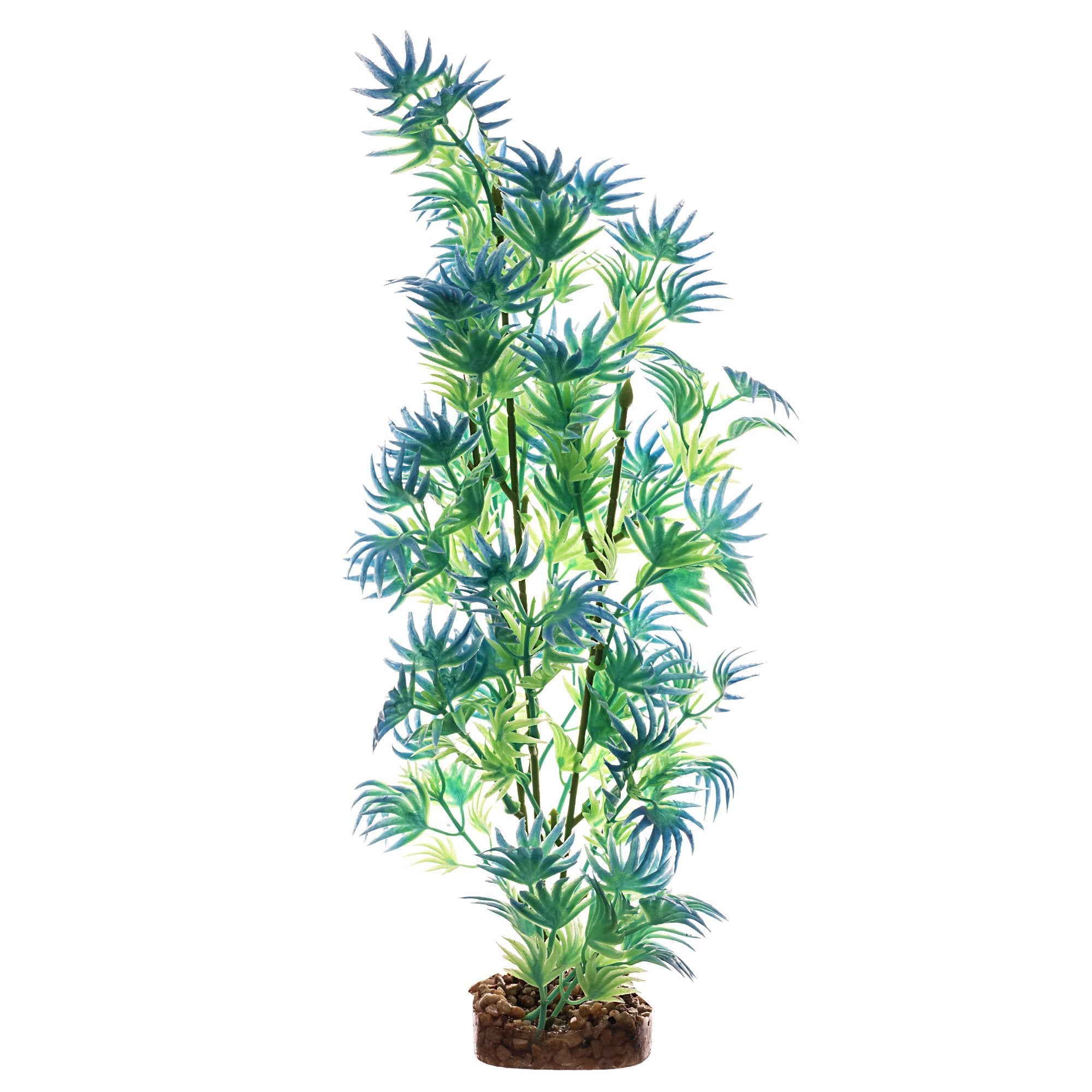 GloFish Plant Aquarium D  cor, Green and Blue Large, Fluorescent Under Blue LED Light