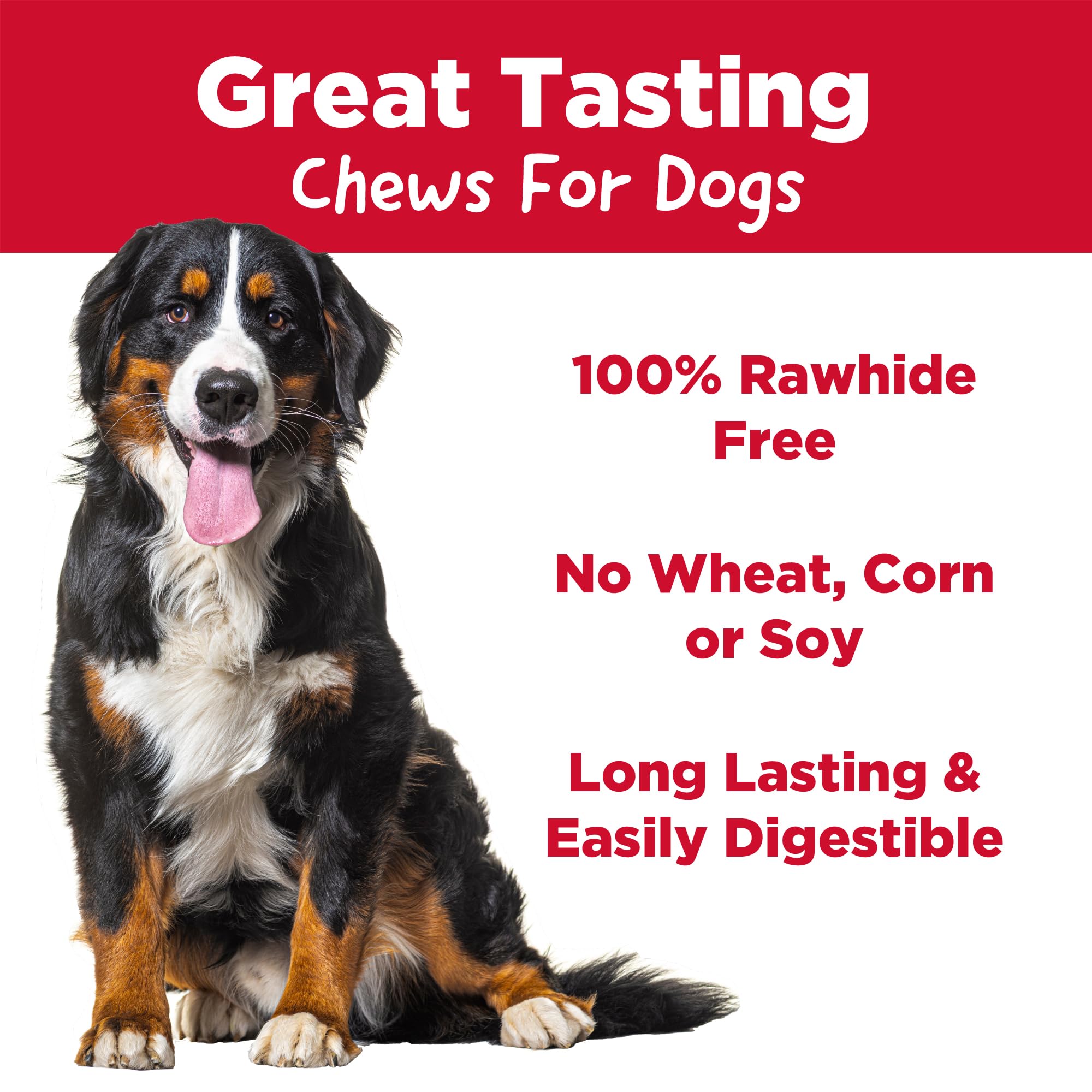 Country Kitchen Rawhide Free Dog Chews, Made with Real Chicken, for Large Sized Dogs, 2 Count