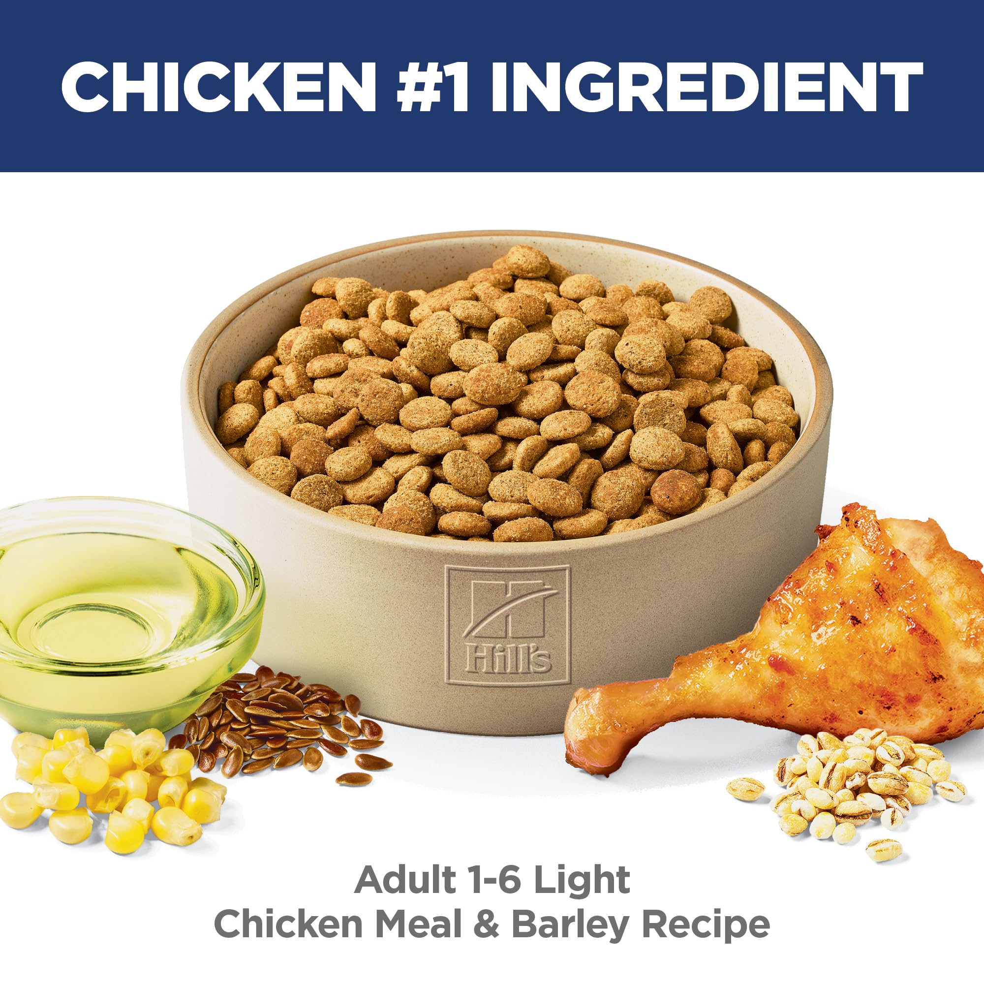 Hills Science Diet Light , Adult 1-6, Weight Management Support, Dry Dog Food, Chicken & Barley, 30 lb Bag