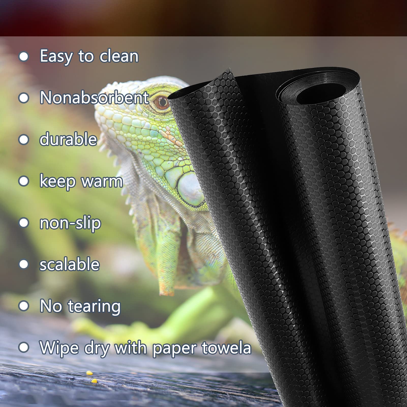 Vodolo Bearded Dragon Tank Accessories, Reptile Terrarium Carpet Substrate for Leopard Gecko, Lizard, Iguana, Snake, Tortoise, N