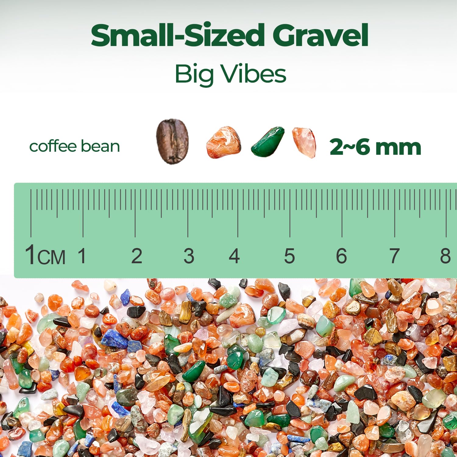 T4U Crystal Chips Stone Crushed Quartz Glass 1LB - Carnelian Tumbled Gravel Small Decorative Pebbles Bulk, Mini Polished Rocks P
