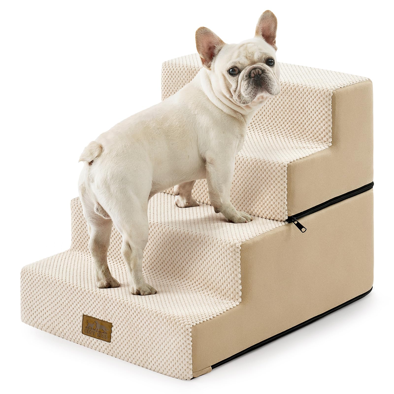 COZY KISS Dog Stairs for Small Dogs, 4 Tier Removable Pet Stairs for Couch and Bed, 17.7 H Dog Steps for Old Cats, Puppy, Small 