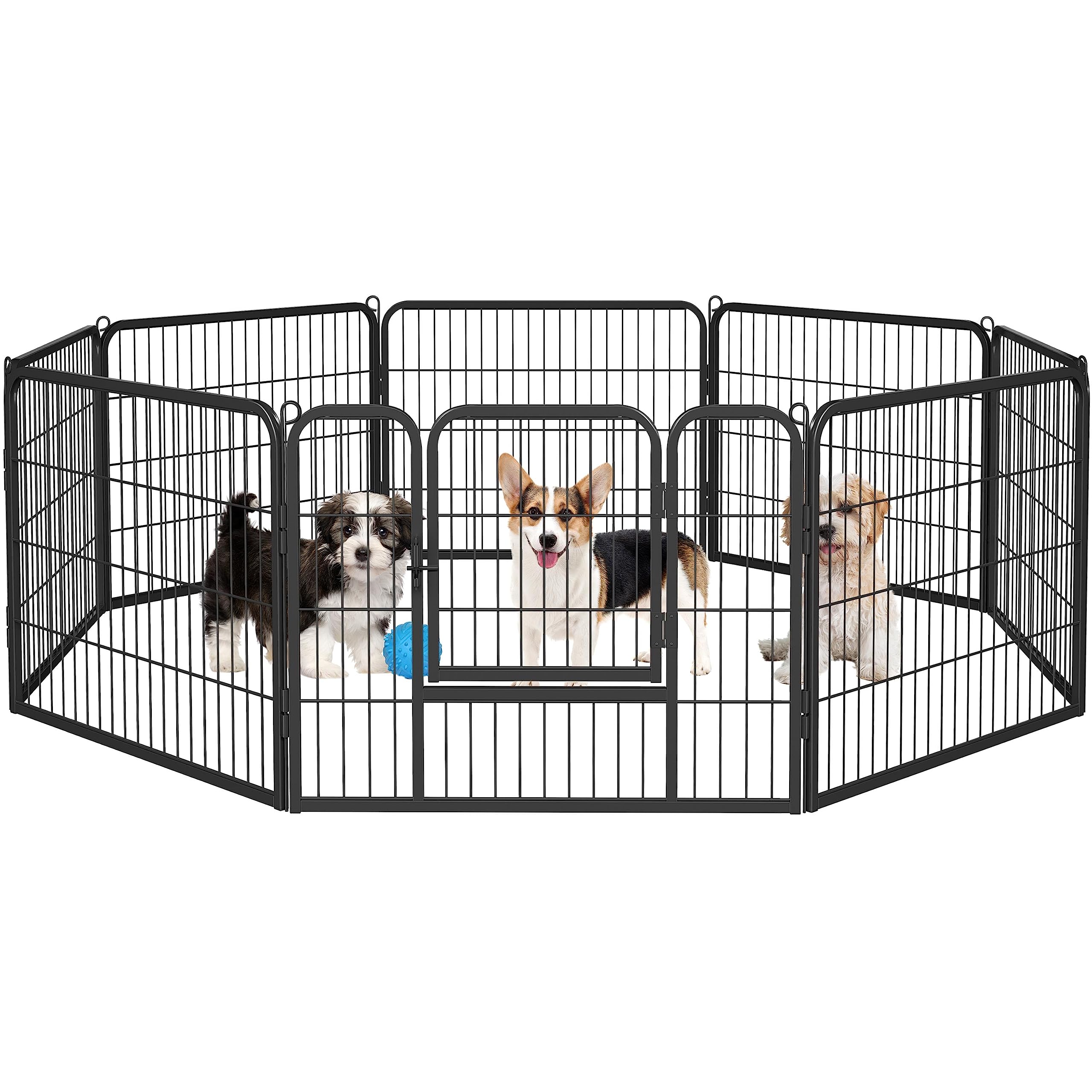 Topeakmart 8 Panel 24-Inch Dog Pen Playpen-Heavy Duty Metal Pet Play Pens For Puppy Houses For Small Medium Dogs Exercise Fence 