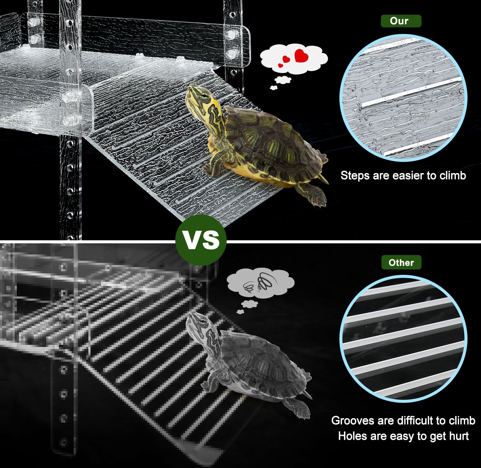 LYL LEYOULAND Hanging Turtle Basking Platform for Aquatic Turtles 40 Breeder 75 Gallon, Aquatic Reptile Ramp Dock, Turtle Terrac