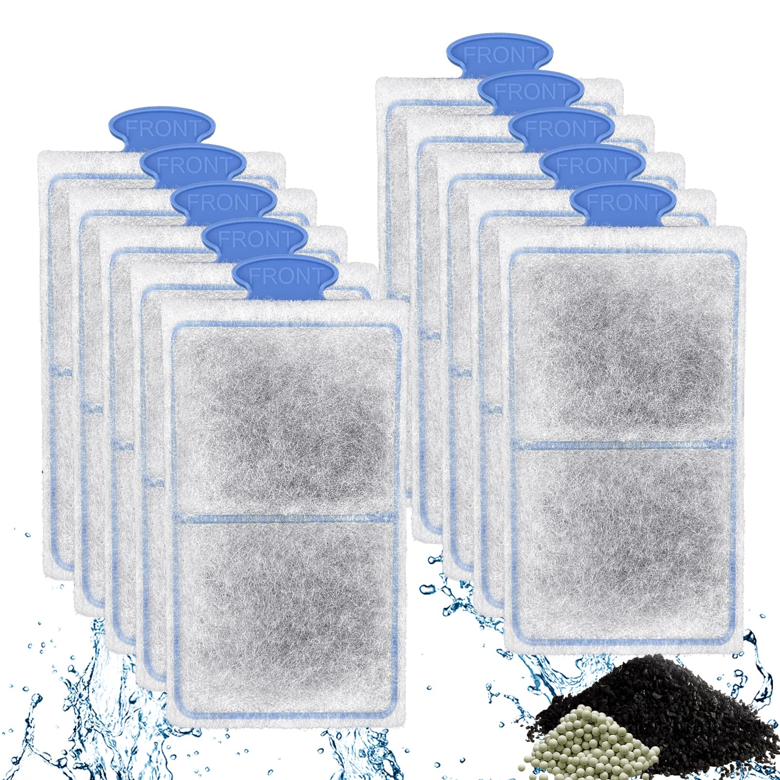 Driamor 10 Pack Pf-S Fish Tank Filter Cartridges For Top Fin Silenstream Pf-S Small Filters Cartridge Thickened Cotton With Zeol